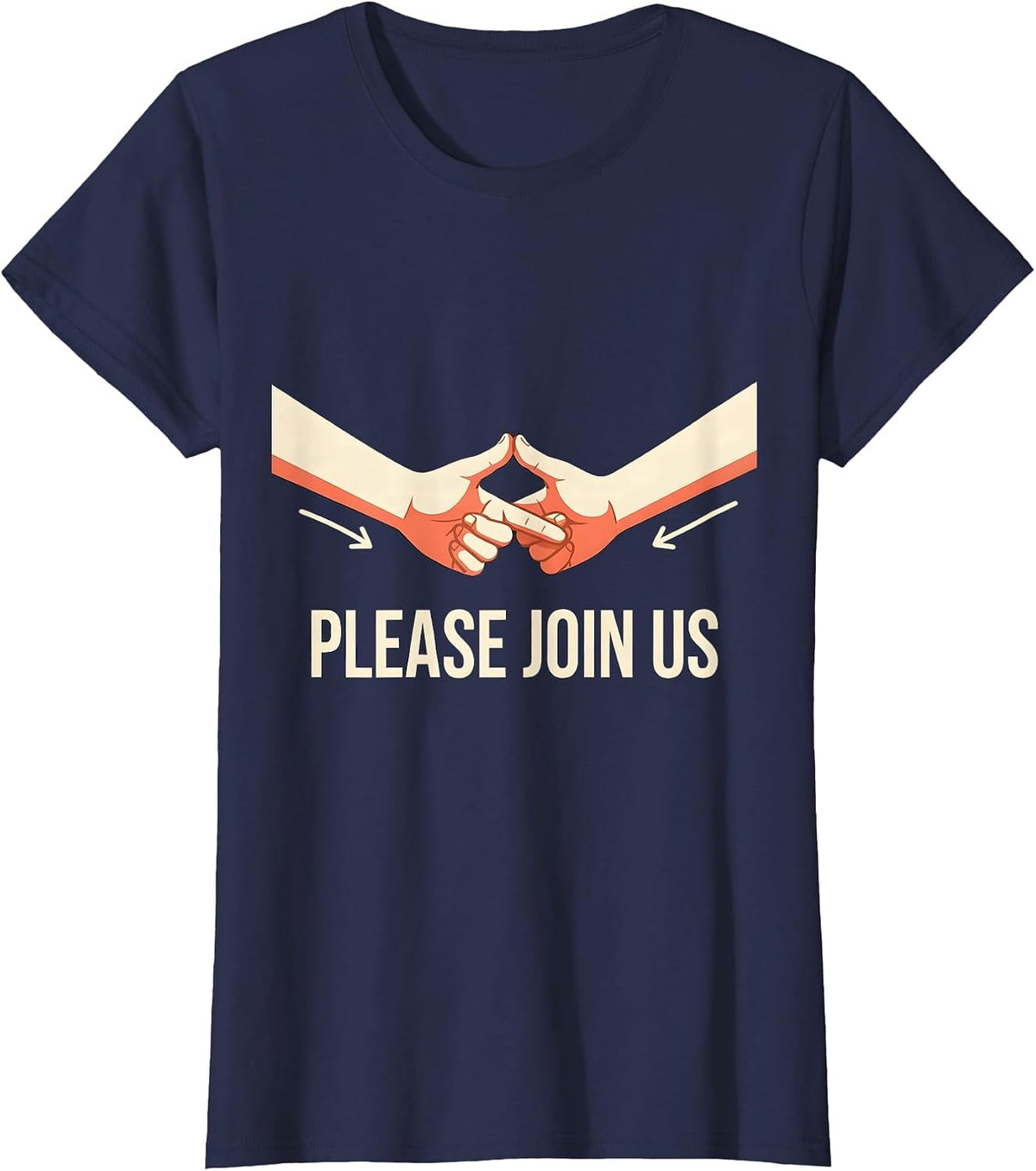 Women's Please Join Us ASL Sign Language Teacher Interpreter SPED T-Shirt - Navy Blue