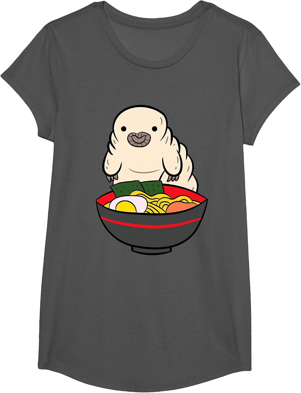 Funny Tardigrade Lover Tardigrade Ramen T-Shirt - Girls Asphalt Grey