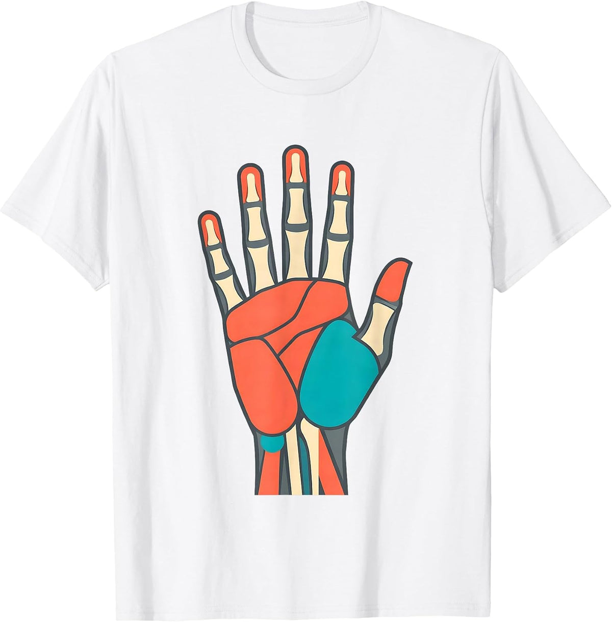 Men's Occupational Therapy Anatomical Hand Illustration T-Shirt - White