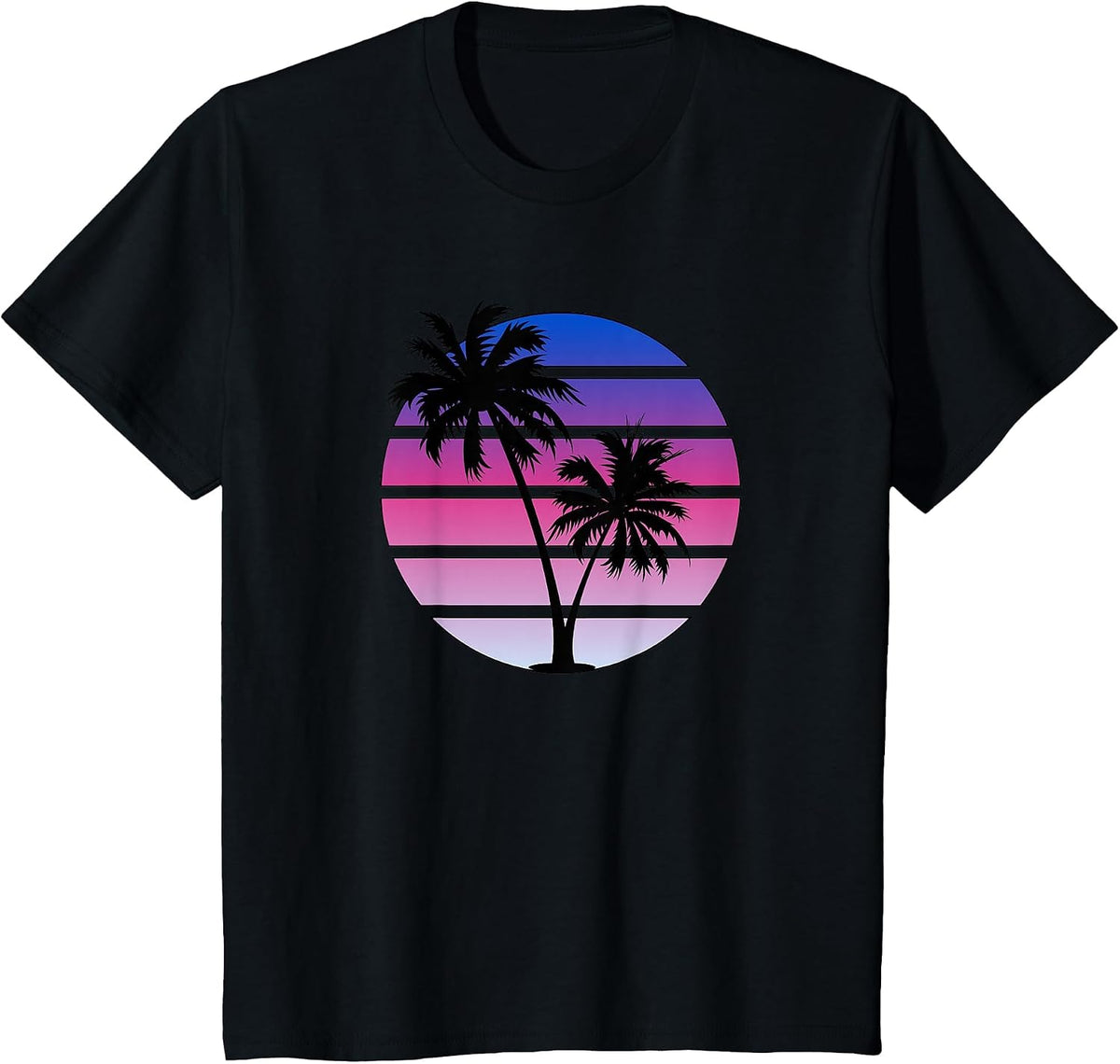 Synthwave Sunset T-Shirt - Black
