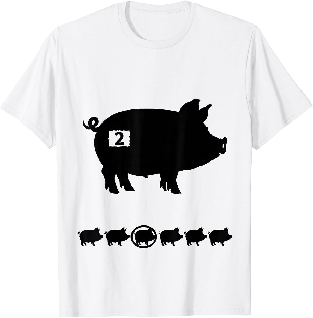 Men's 2 Funny Piglet Halloween Costume Pig Lover Humor T-Shirt - White