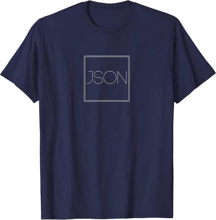 Json - Funny Minimalist Data Format Programming Lover T-Shirt - Navy Blue