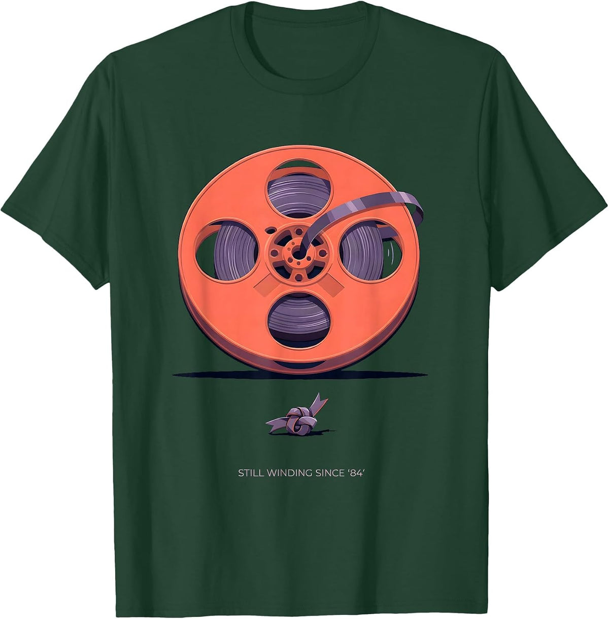 Men's Still Winding Since '84 Retro 80s Synthwave Nostalgia T-Shirt - Dark Green