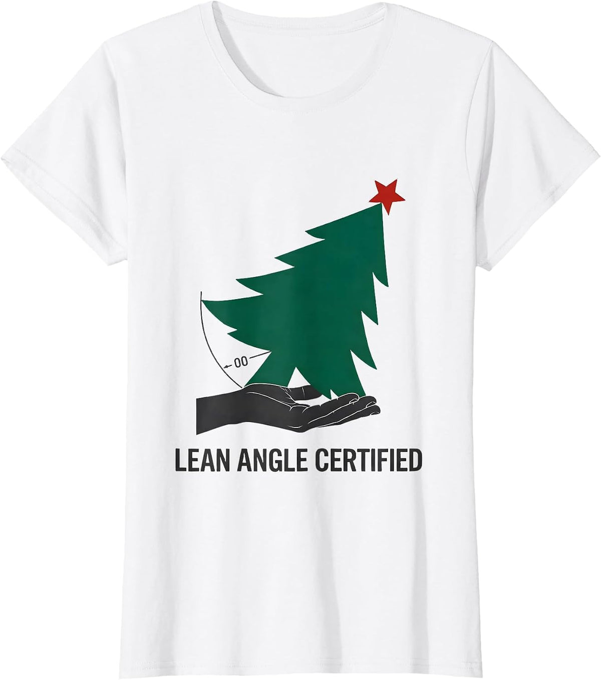 Women's Lean Angle Certified Funny Physical Therapist Holiday Humor T-Shirt - White