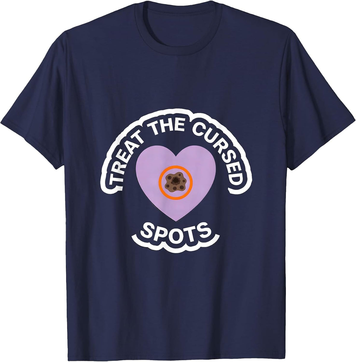 Treat The Cursed Spots Funny Dermatology Halloween T-Shirt - Navy Blue