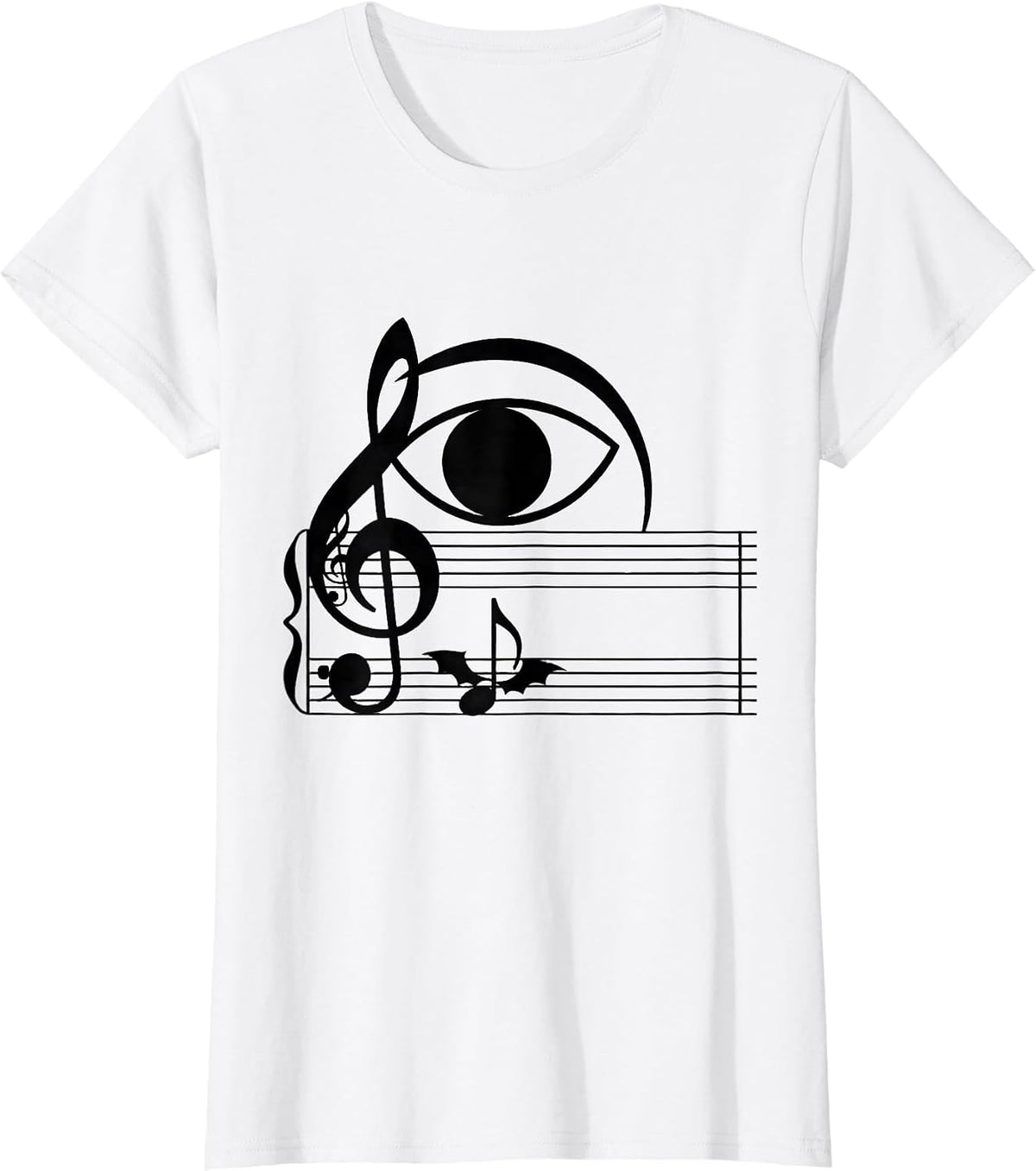 Ghost Musician Line Art Music Teacher Halloween Humor T-Shirt - White