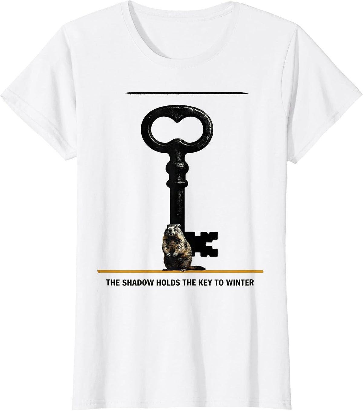 Women's The Shadow Holds The Key To Winter Funny Groundhog Day T-Shirt - White