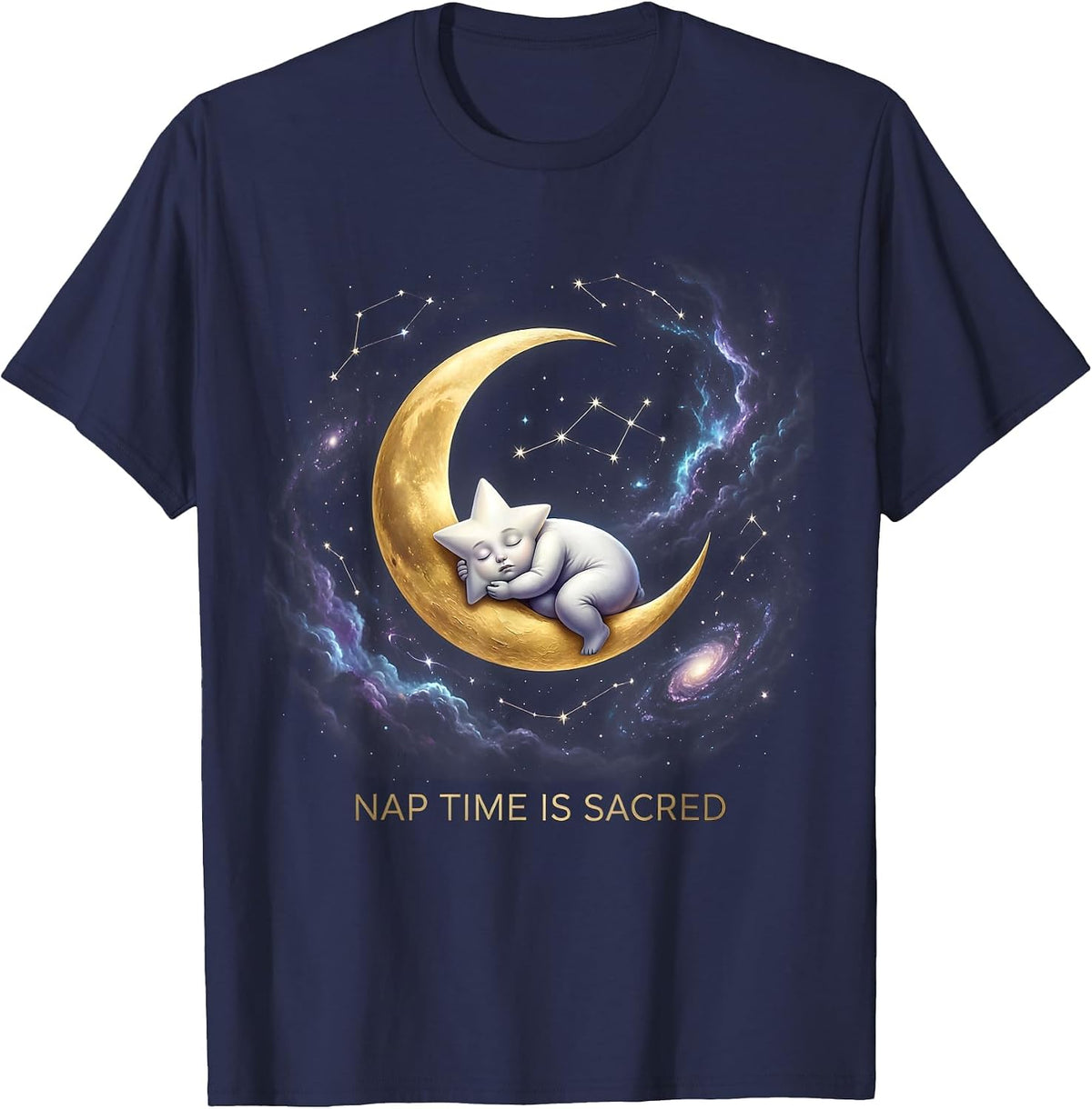 Nap Time Is Sacred Kindergarten Teacher Design T-Shirt - Navy Blue