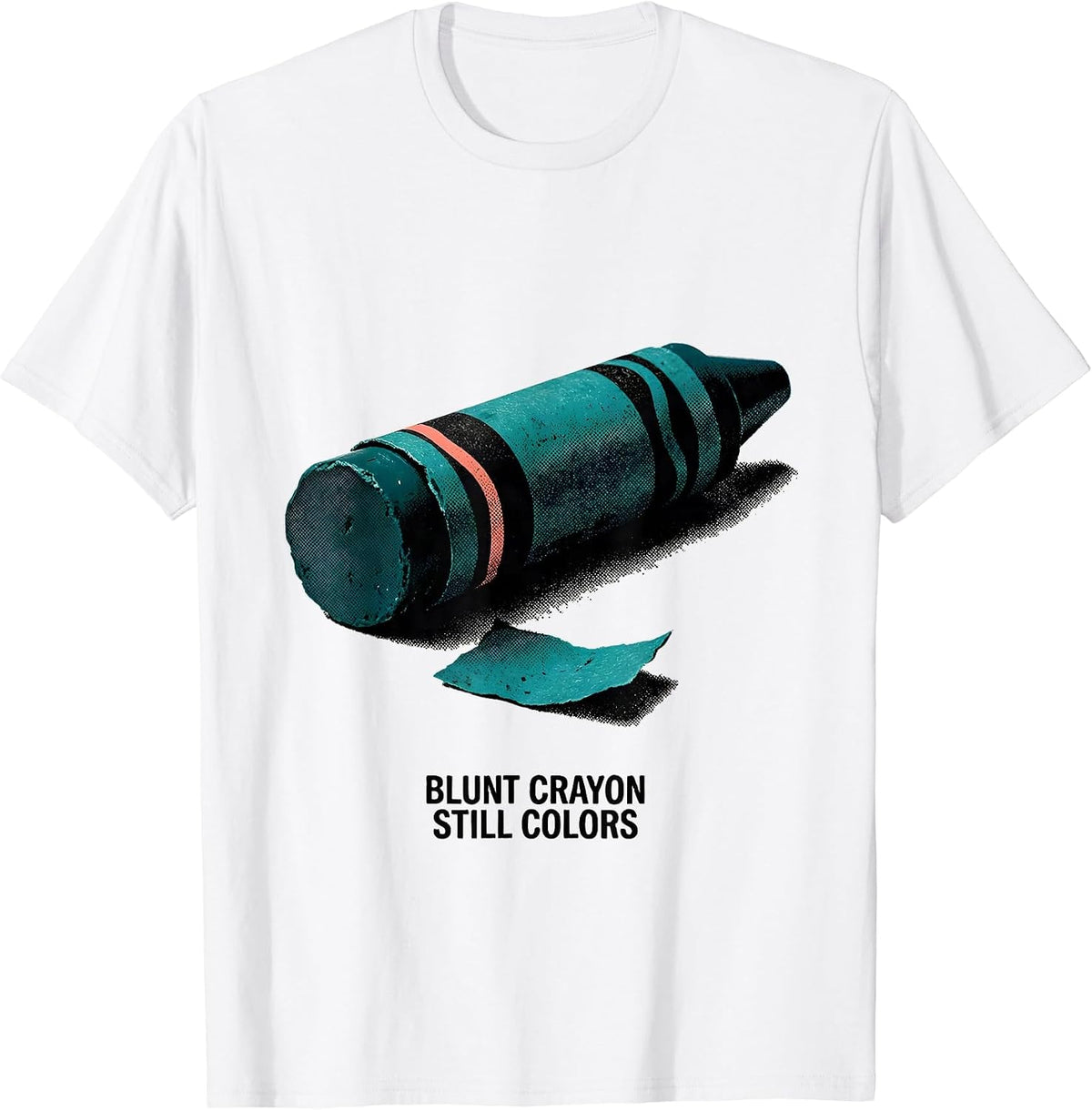 Men's Blunt Crayon Still Colors Screenprint Teacher Mental Health T-Shirt - White