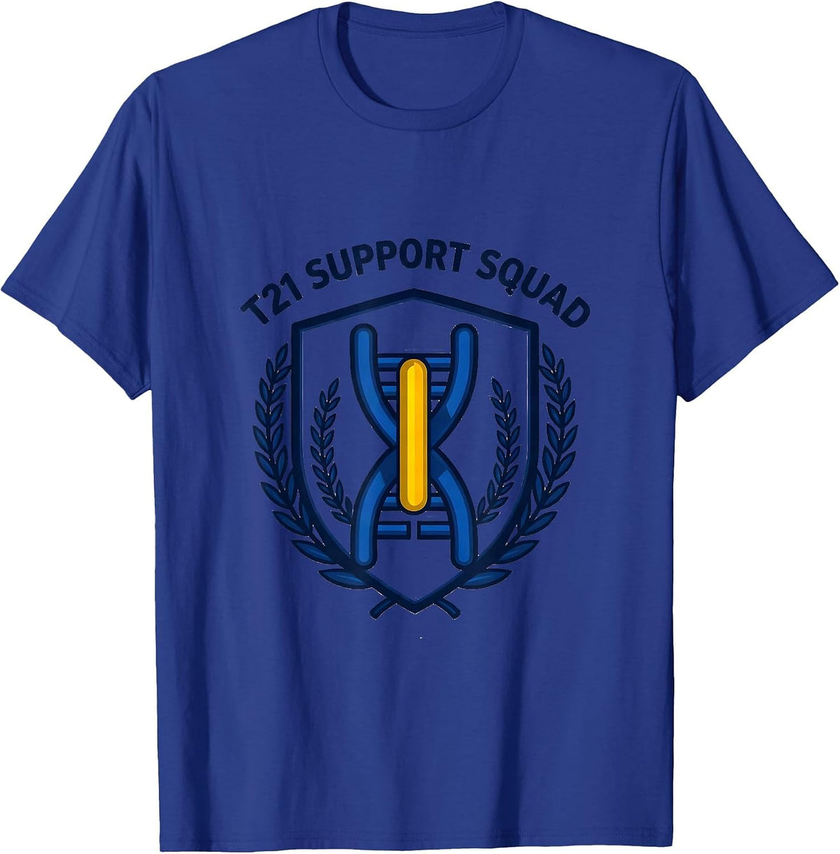Men's T21 SUPPORT SQUAD Down Syndrome Awareness Extra Chromosome T-Shirt - Royal Blue