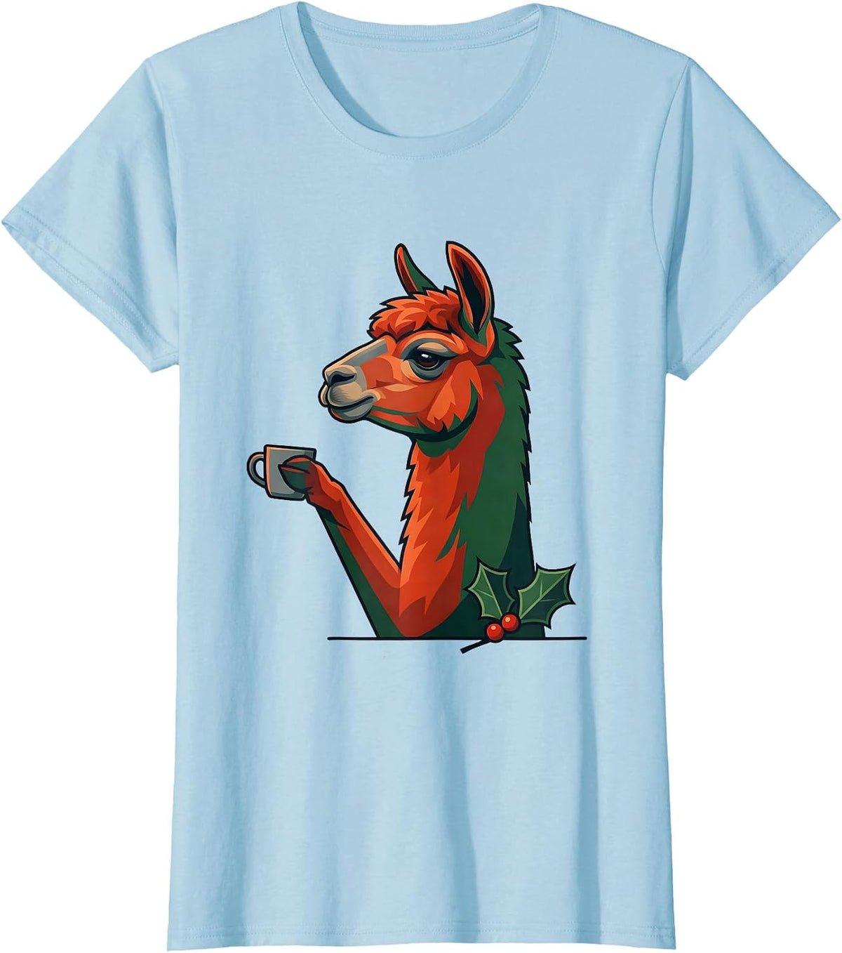 Women's Llama Toasting Mug Funny Alpaca Novelty Gift T-Shirt - Baby Blue