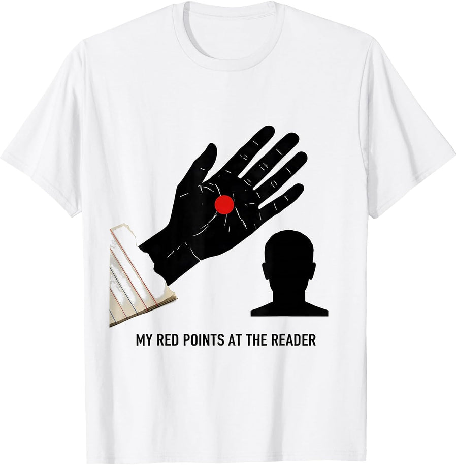 Men's My Red Points At The Reader Stencil Dyslexia Awareness T-Shirt - White