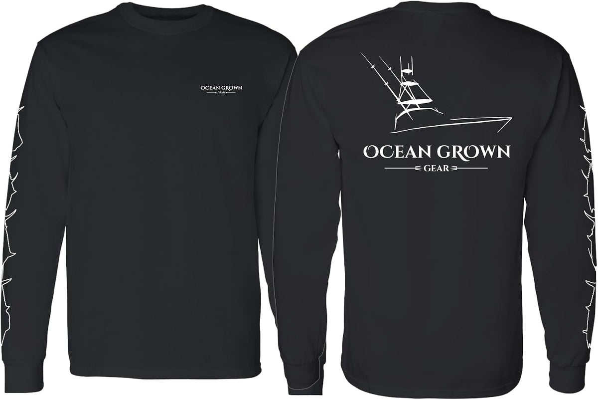 Ocean Grown Sportfisher Fishing T-Shirt - Long Sleeve Black