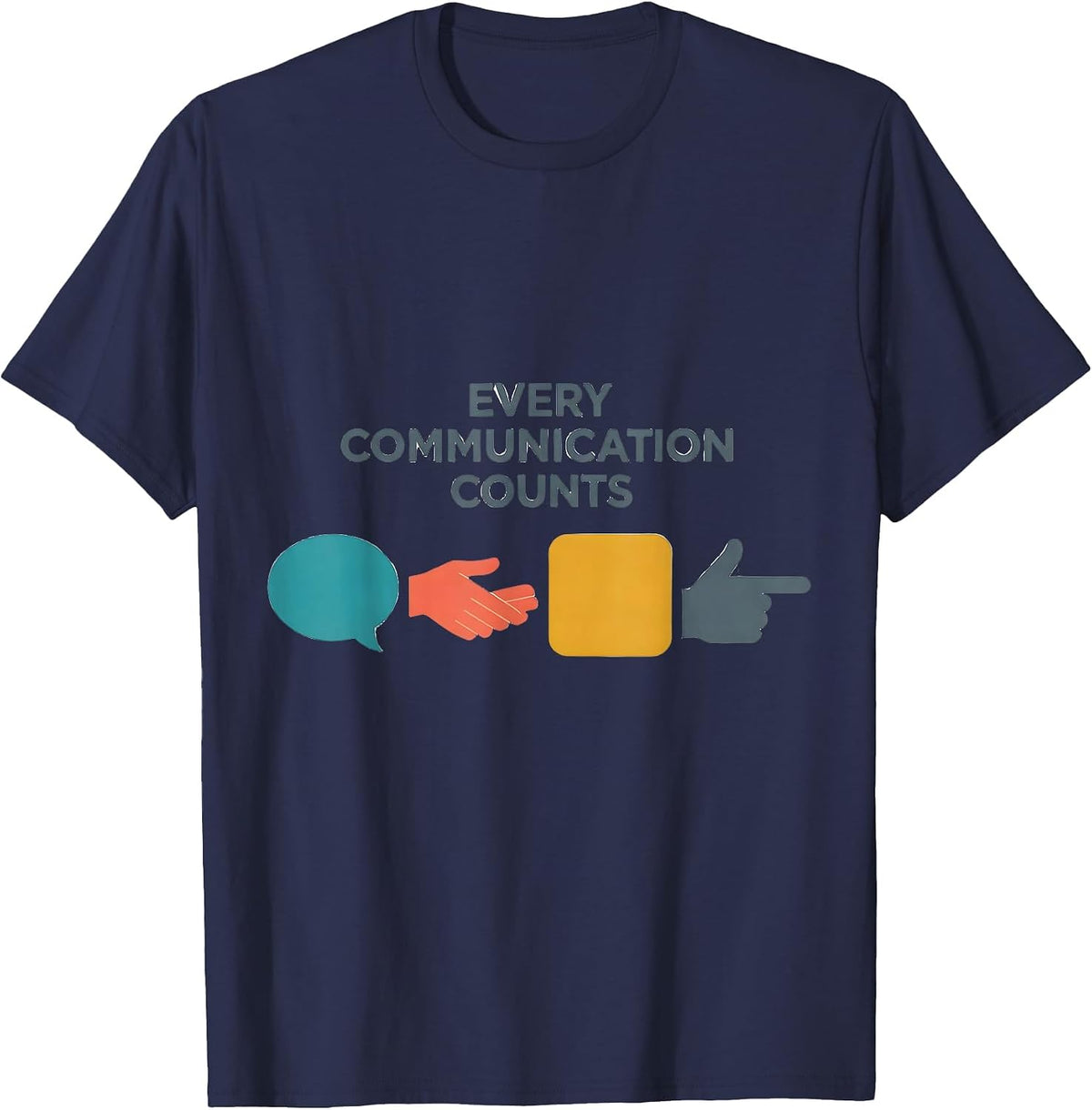 Men's Every Communication Counts Special Education Teacher SPED T-Shirt - Navy Blue