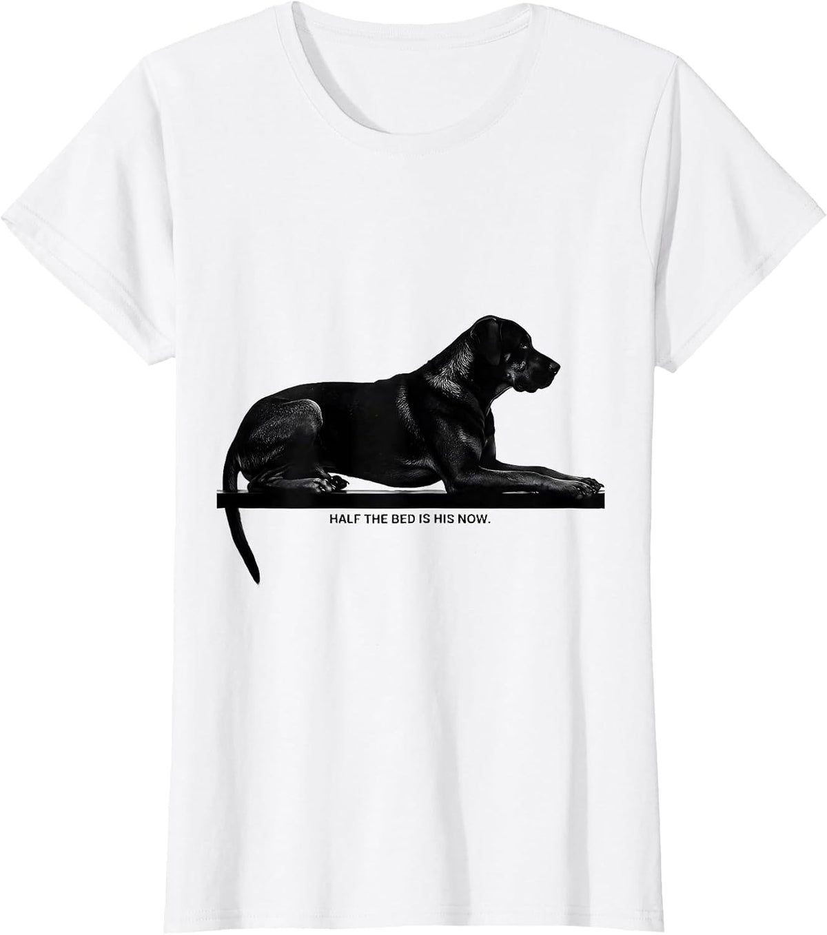 Women's Half The Bed Is His Now Funny Rhodesian Ridgeback Dog Owner T-Shirt - White