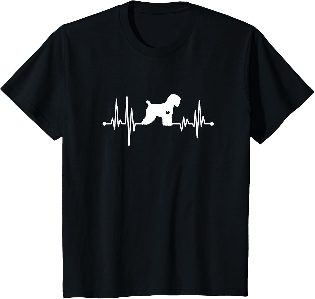Soft Coated Wheaten Terrier Heartbeat Wheatie Dog Lover T-Shirt - Black