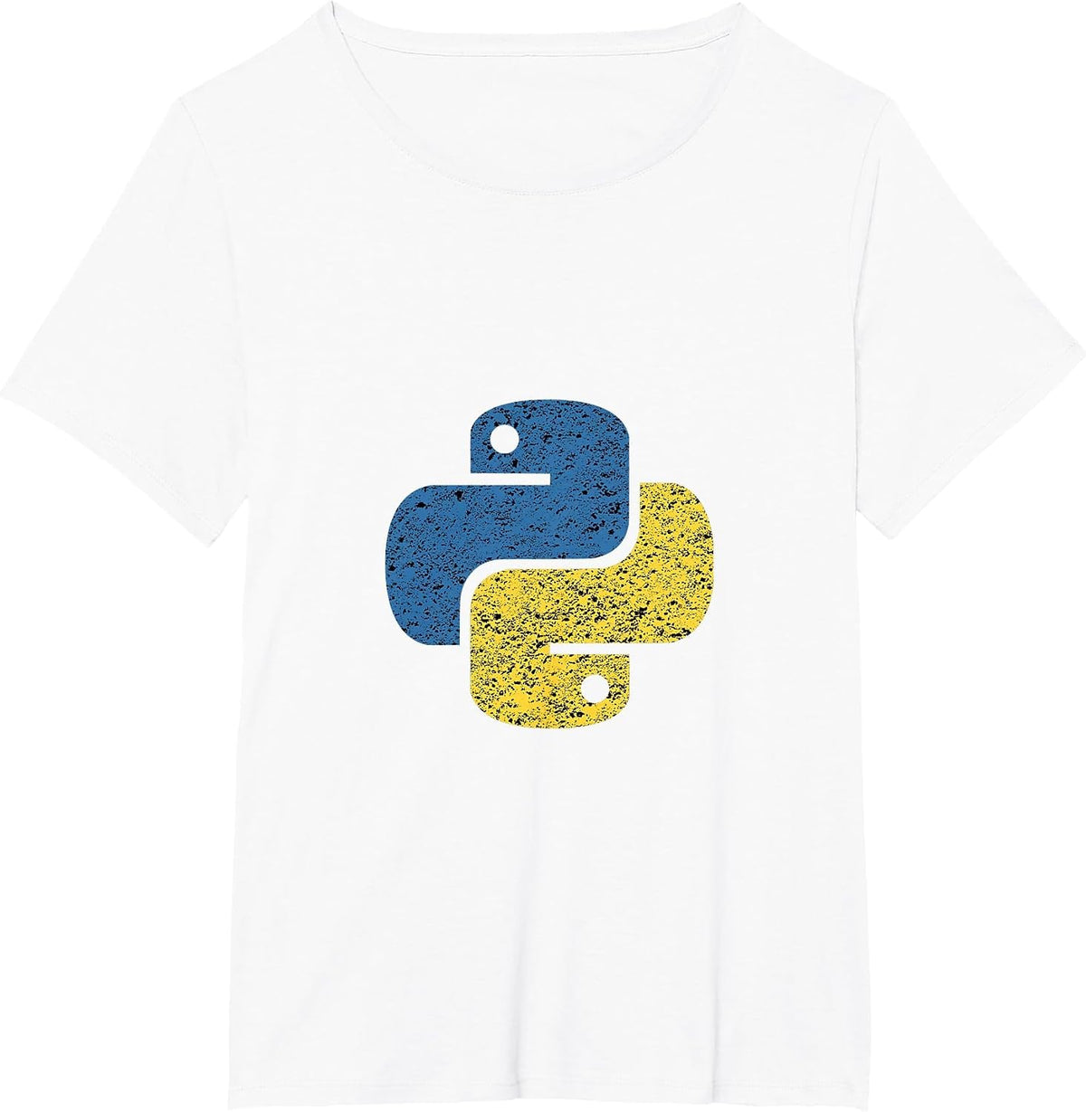 Distressed Python Logo for Engineers T-Shirt - White