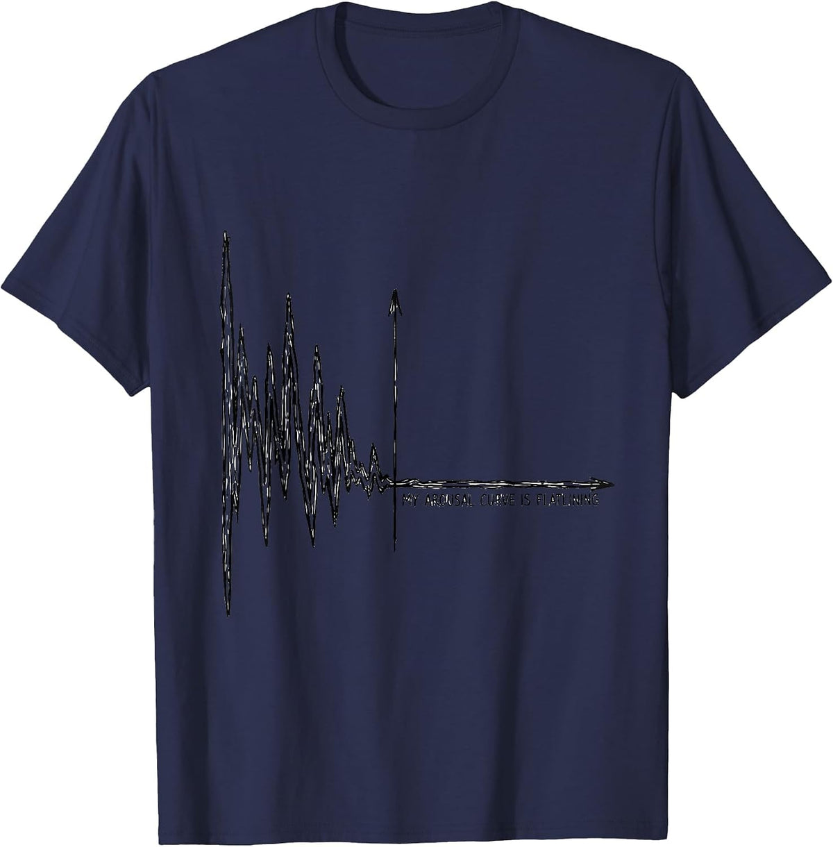 Men's My Arousal Curve Is Flatlining Funny Occupational Therapist T-Shirt - Navy Blue