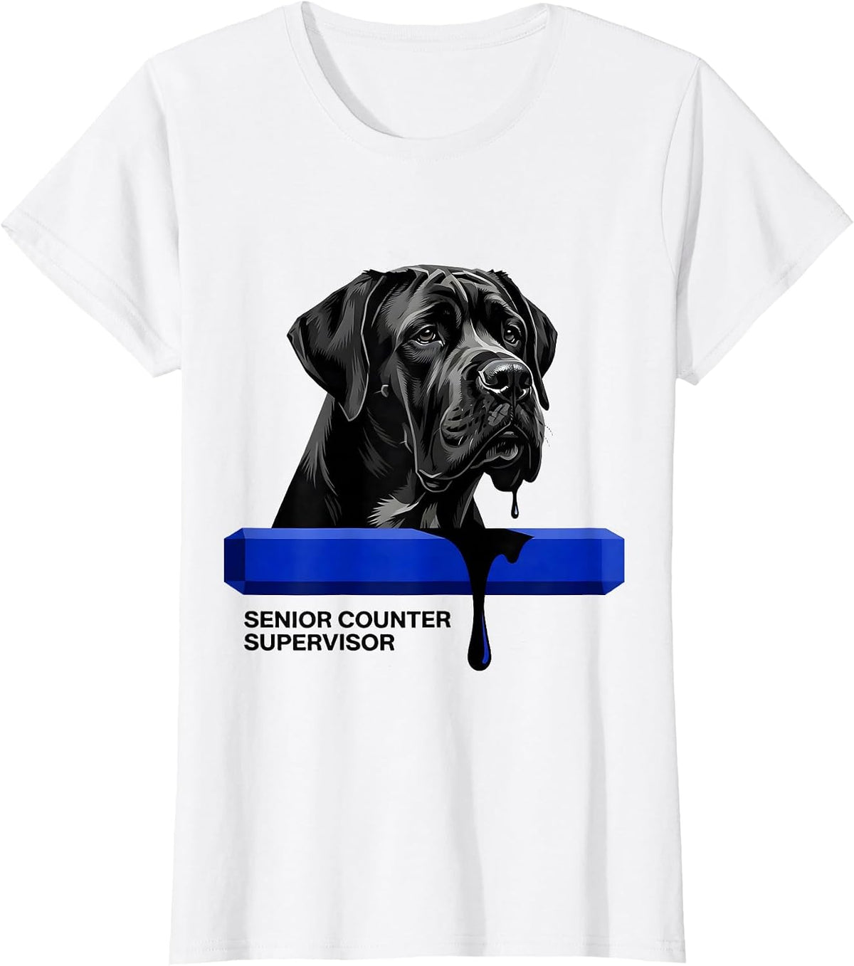Women's Senior Counter Supervisor Funny Great Dane Dog Owner Breed T-Shirt - White