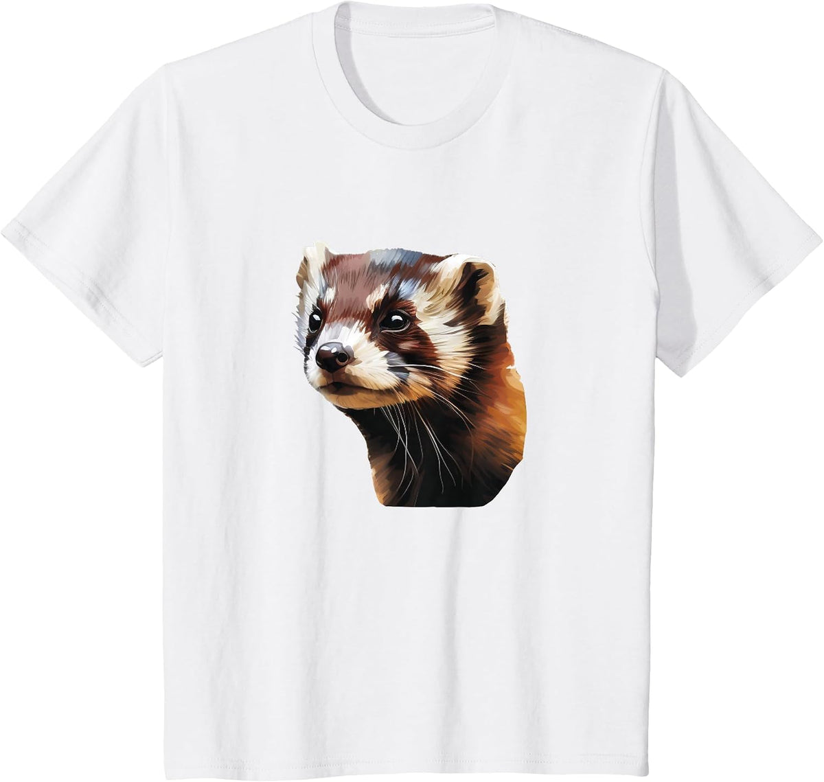 Cute Ferret Face T-Shirt - White