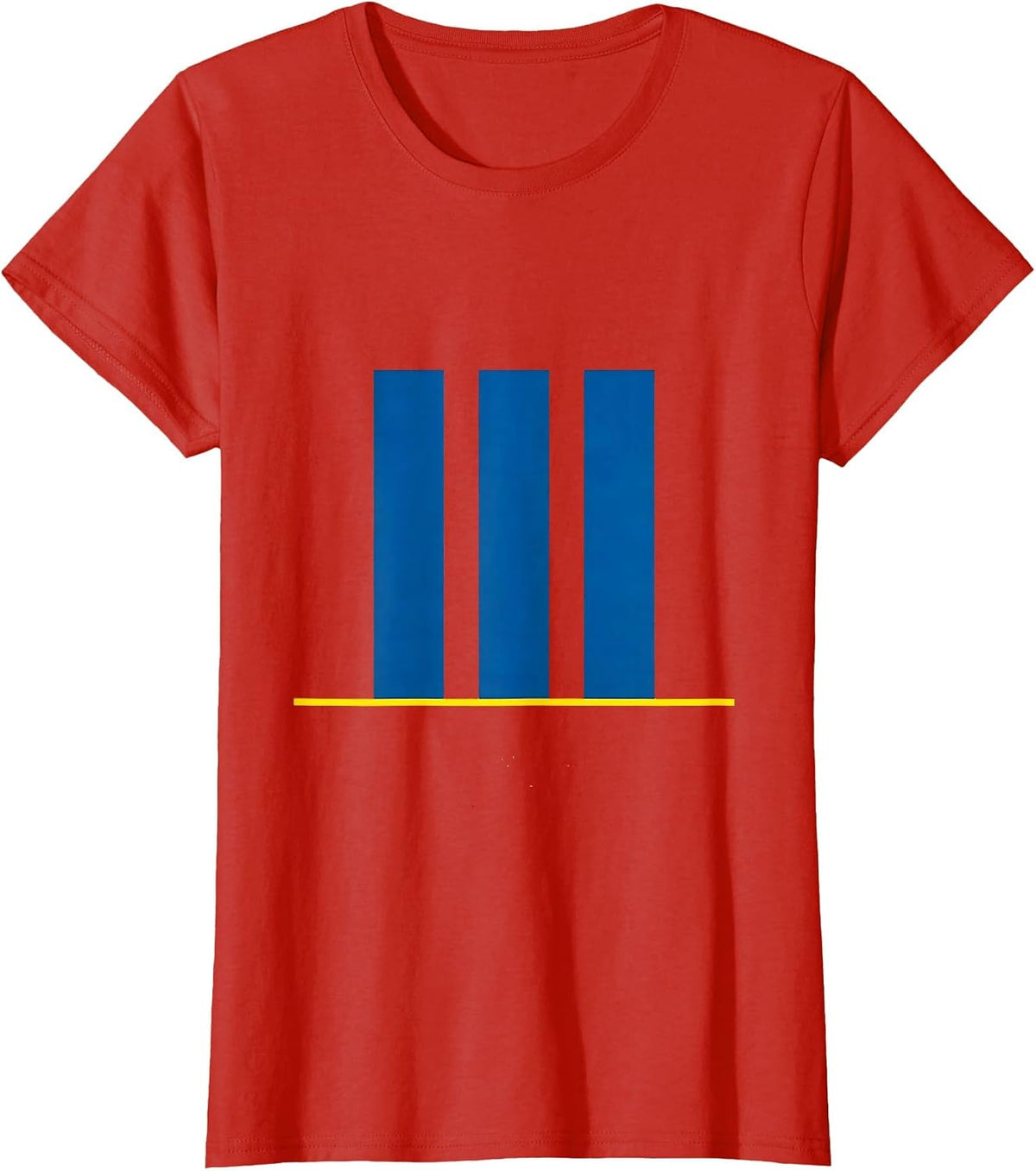 Women's Equal Bars Minimalist Down Syndrome Awareness Support T-Shirt - Red