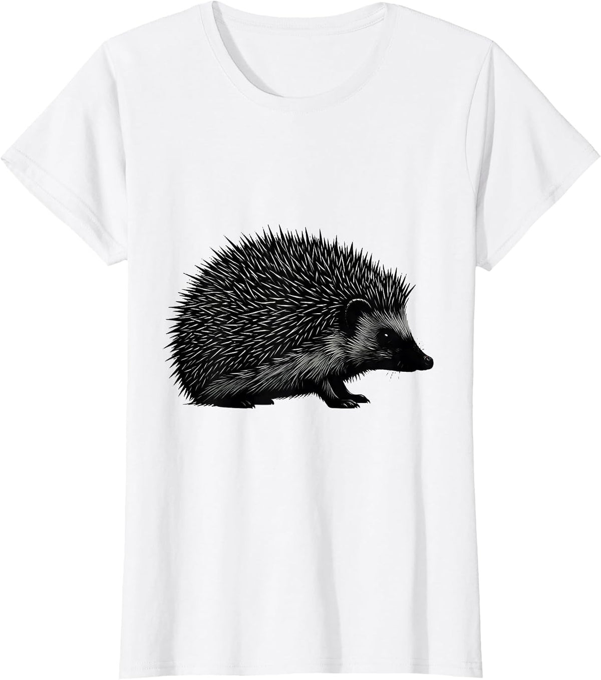 Hedgehog Silhouette Funny Squirrel And Hedgehog Novelty T-Shirt - White