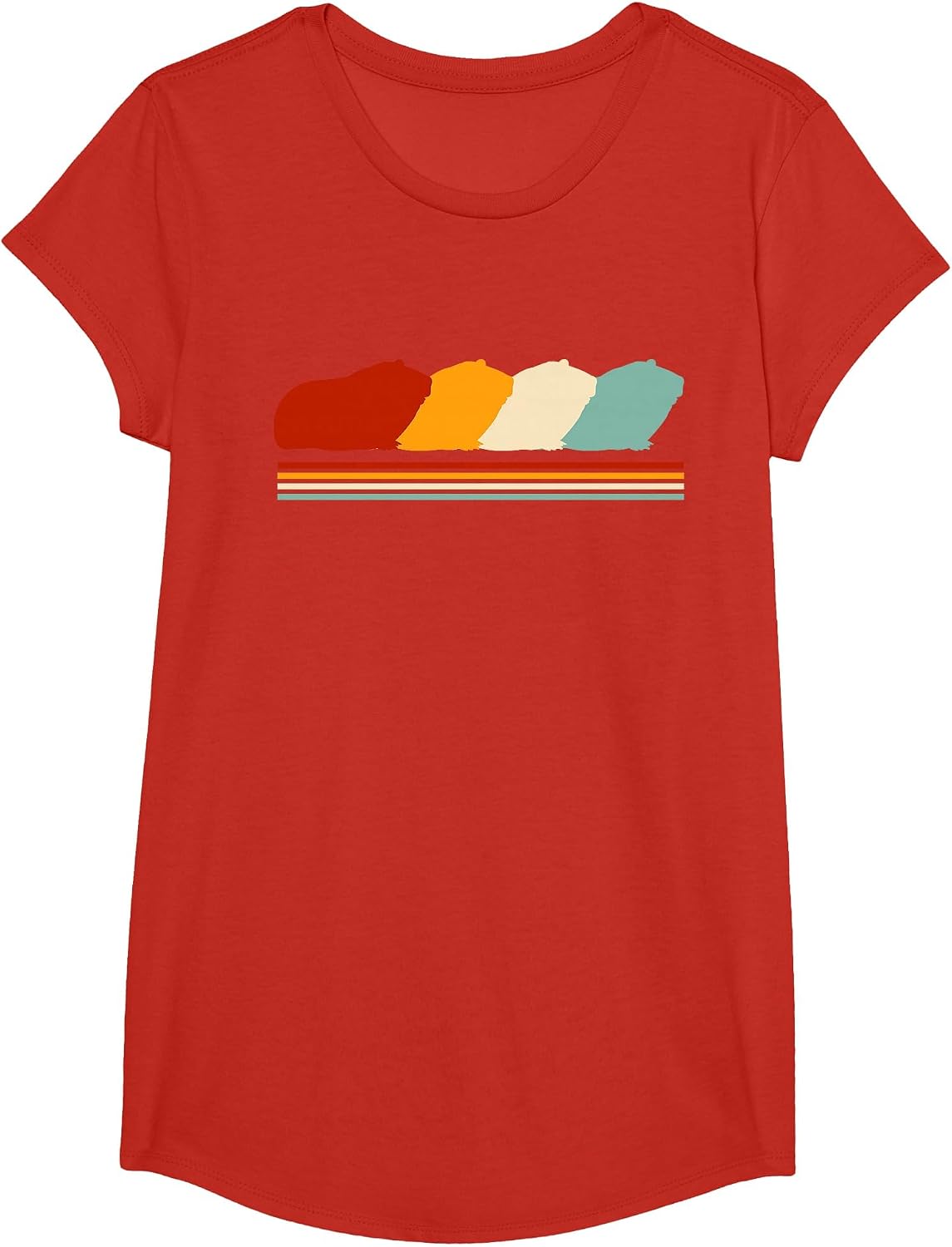 Retro Guinea Pigs Guinea Pig T-Shirt - Girls Red