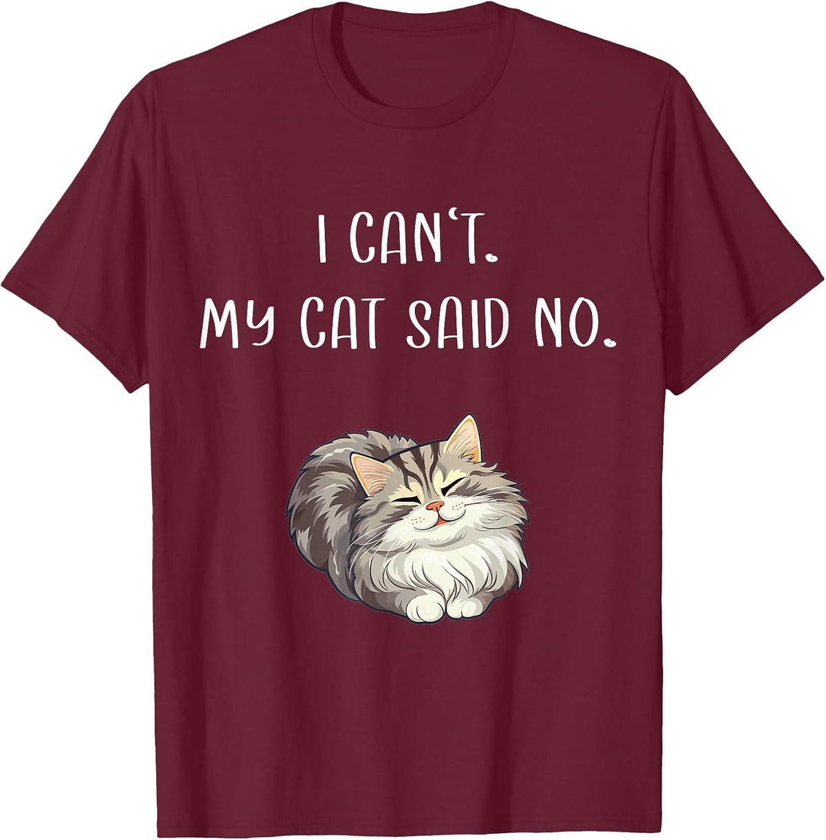 Siberian Kitten Sayings Owner for Sale Siberian Forest Cat T-Shirt - Burgundy