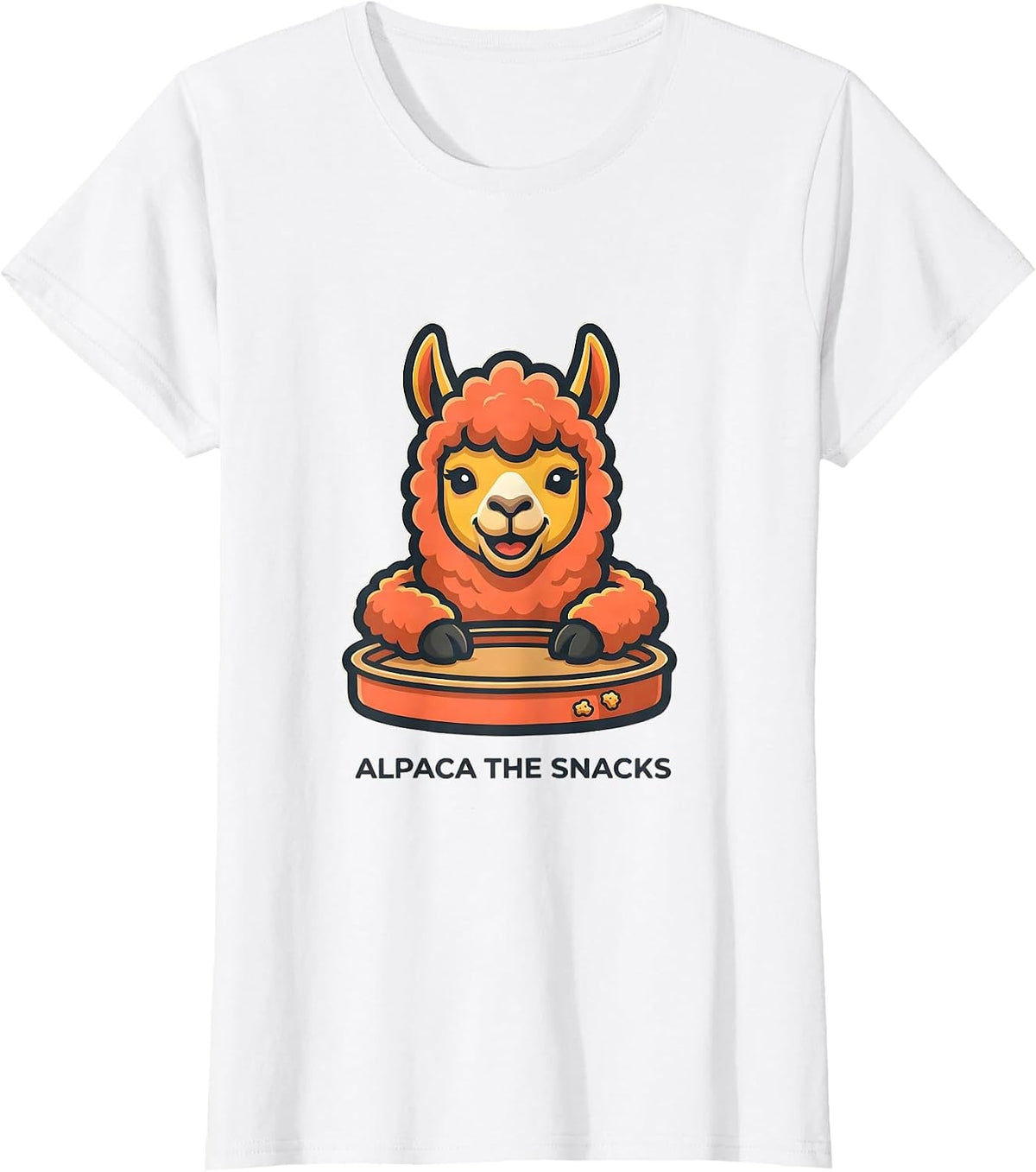 Women's Alpaca The Snacks Funny Alpaca Lover Snack Humor T-Shirt - White