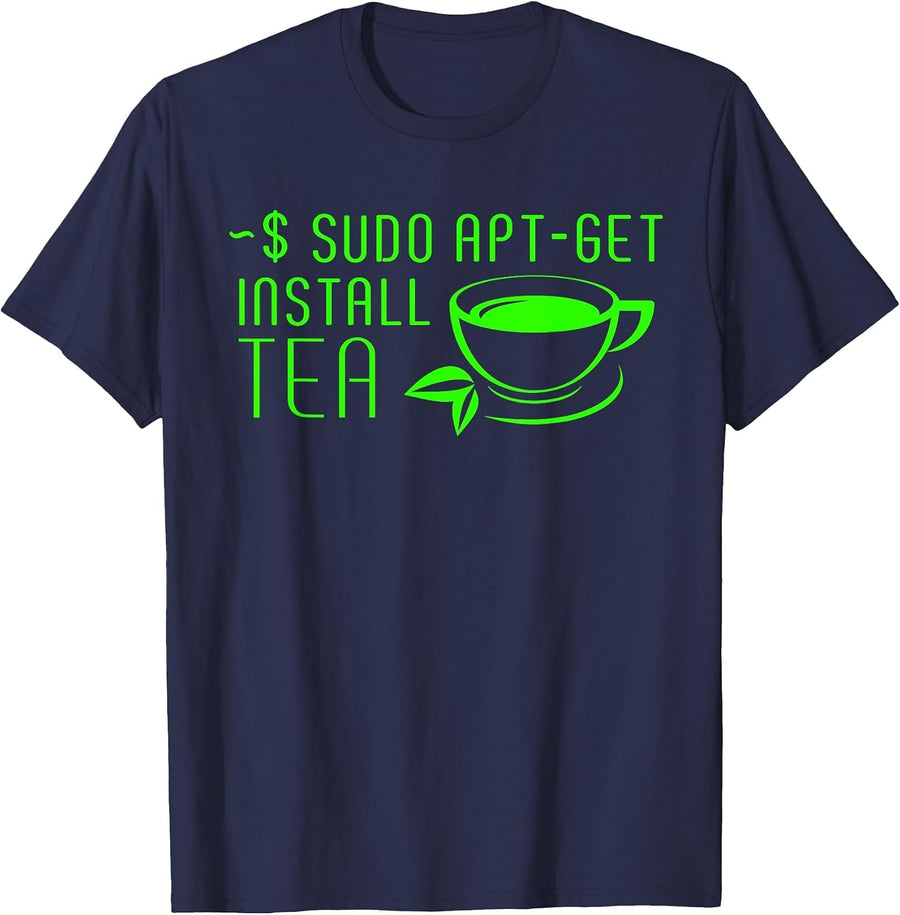 Sudo Apt-Get Install Coffee Linux Programmer T-Shirt - Navy Blue