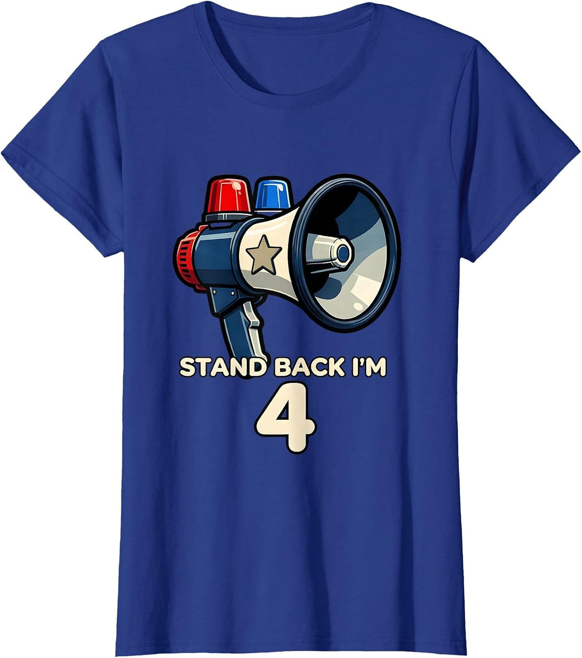 Women's Stand Back I'm 4 Funny Future Police Officer Toddler T-Shirt - Royal Blue