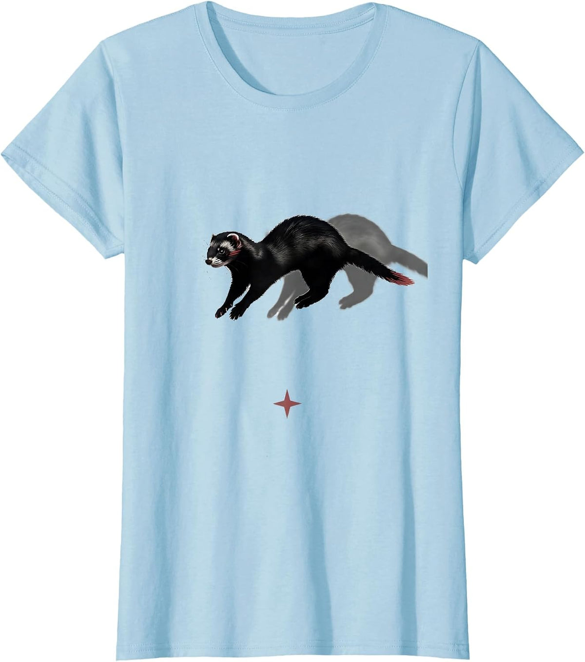 Ferret War Dance Minimalist Funny Ferret Lover Gift T-Shirt - Baby Blue