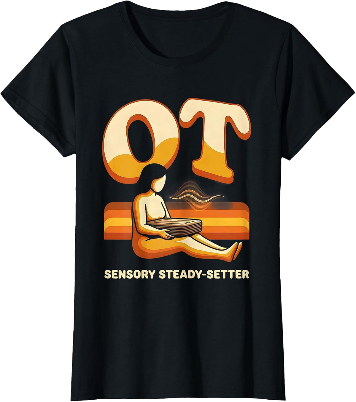 Women's OT Sensory Steady-Setter Retro Occupational Therapy T-Shirt - Black