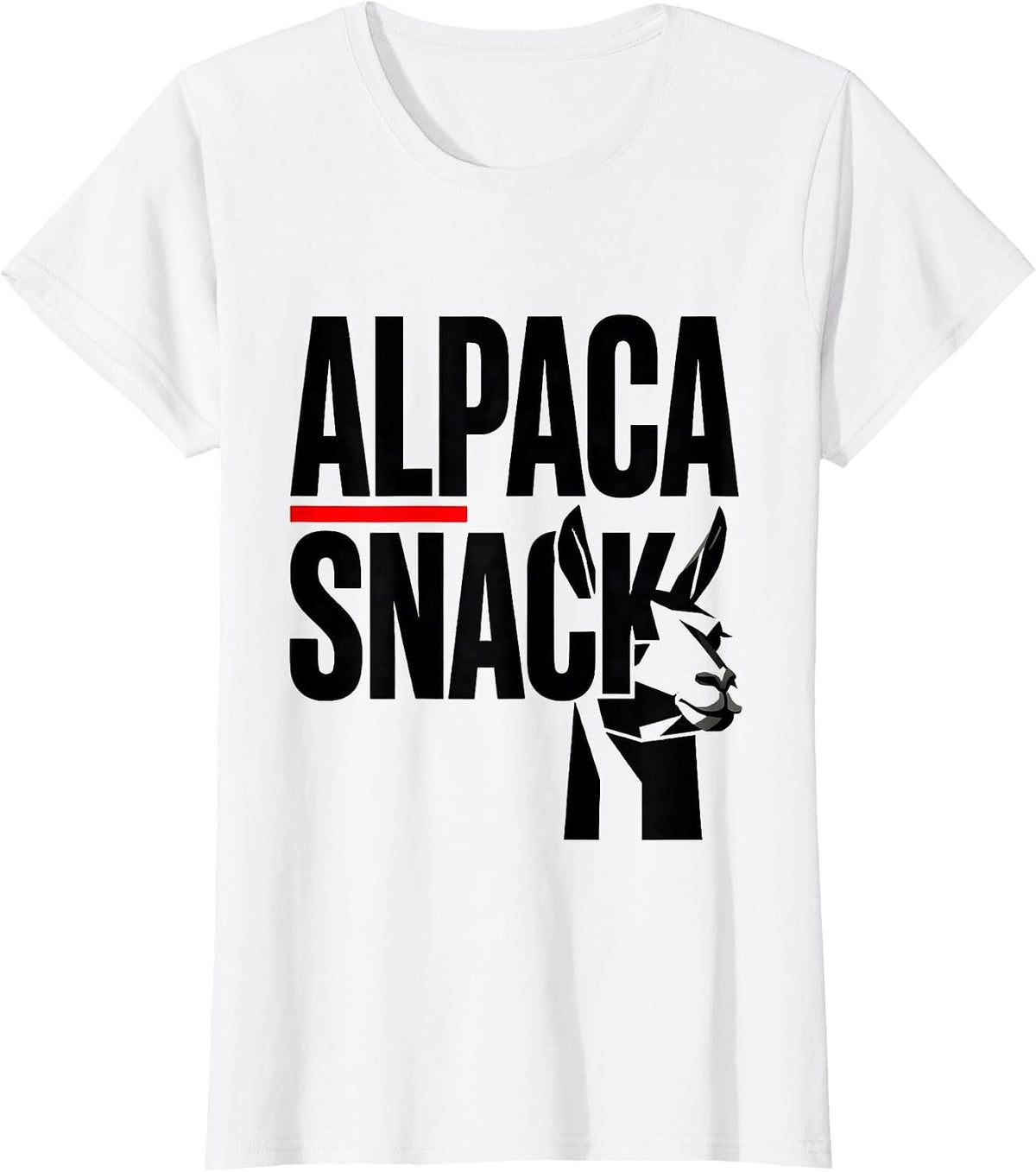 Women's Alpaca Snack Funny Alpaca Lover Humor Novelty Gift T-Shirt - White