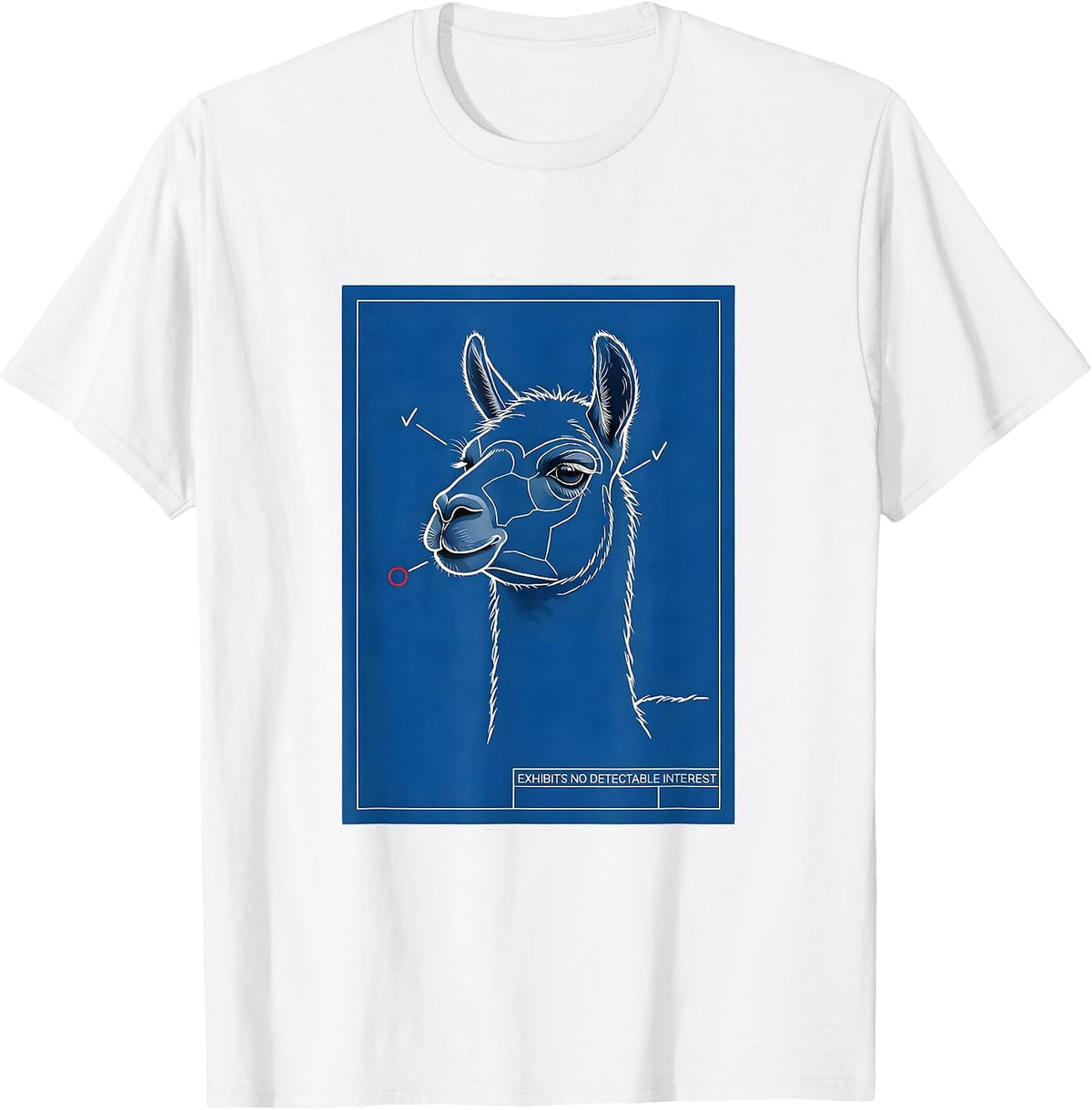 Men's Exhibits No Detectable Interest Funny Llama Alpaca Humor T-Shirt - White
