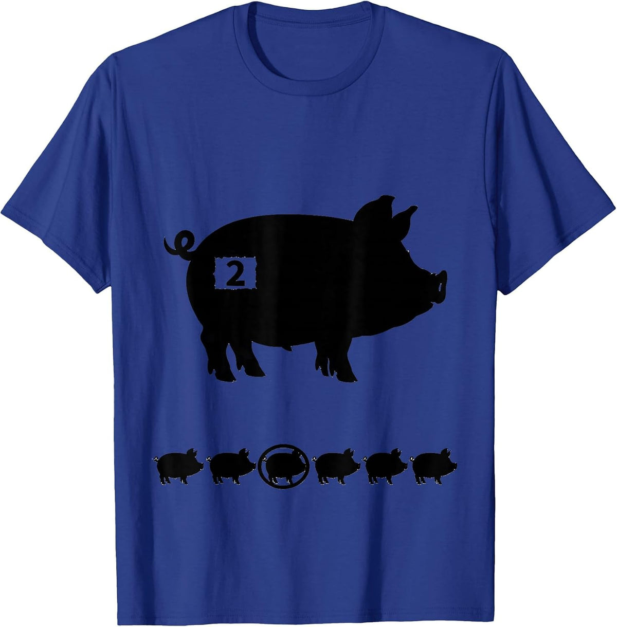 Men's 2 Funny Piglet Halloween Costume Pig Lover Humor T-Shirt - Royal Blue