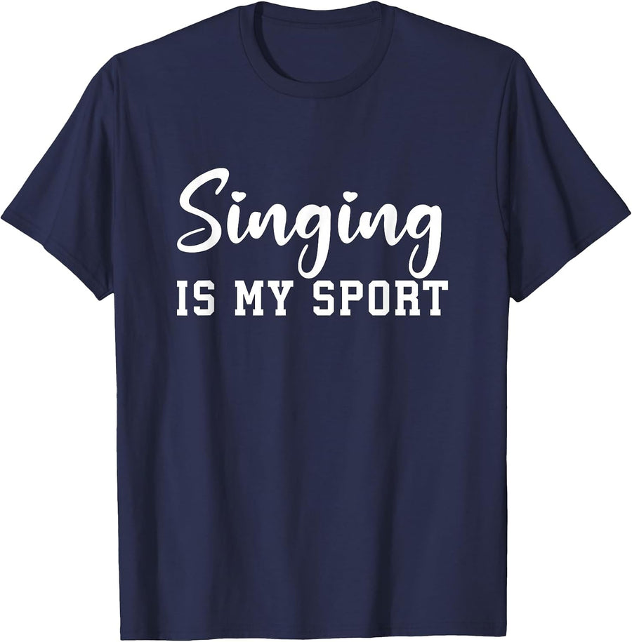 Singing is My Sport Funny Singing Music Lover Cute Singers T-Shirt - Navy Blue