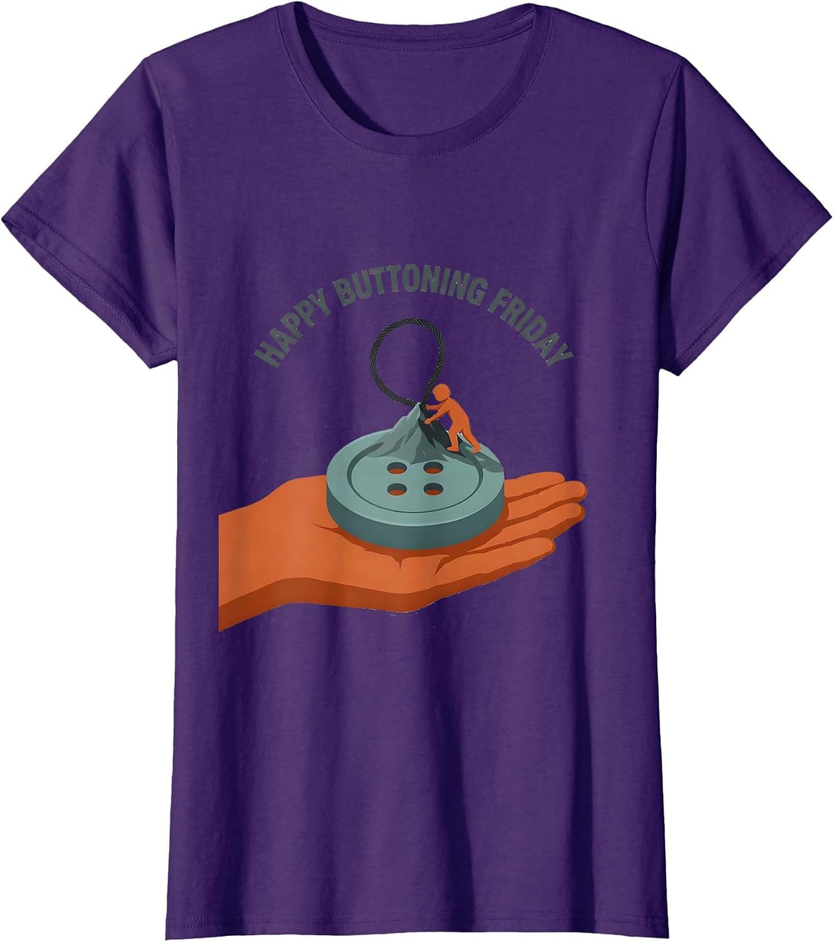 Women's Happy Buttoning Friday Occupational Therapy OT Assistant T-Shirt - Purple