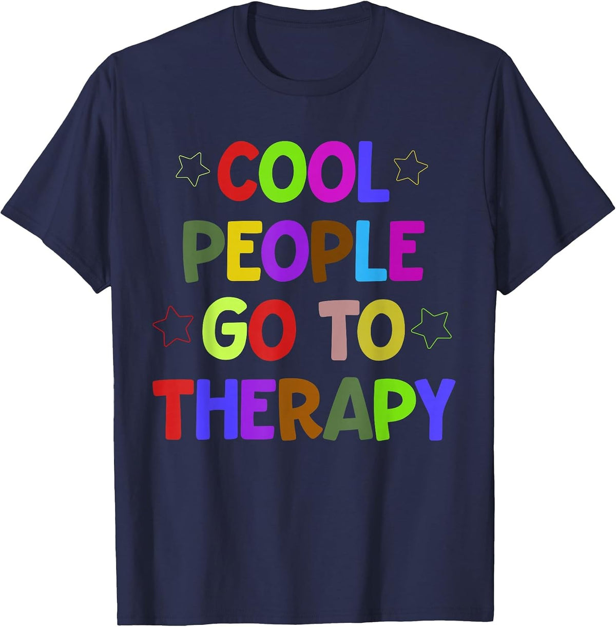 Therapy is Cool Inspirational Mental Health Therapist T-Shirt - Navy Blue