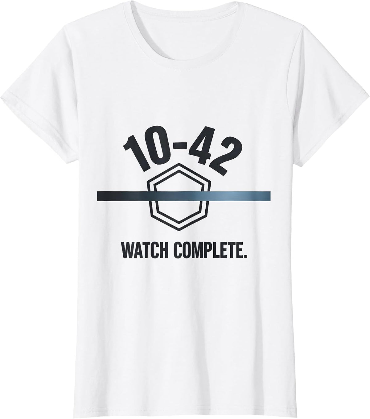 10-42 Watch Complete Thin Blue Line Police Support Tribute T-Shirt - White