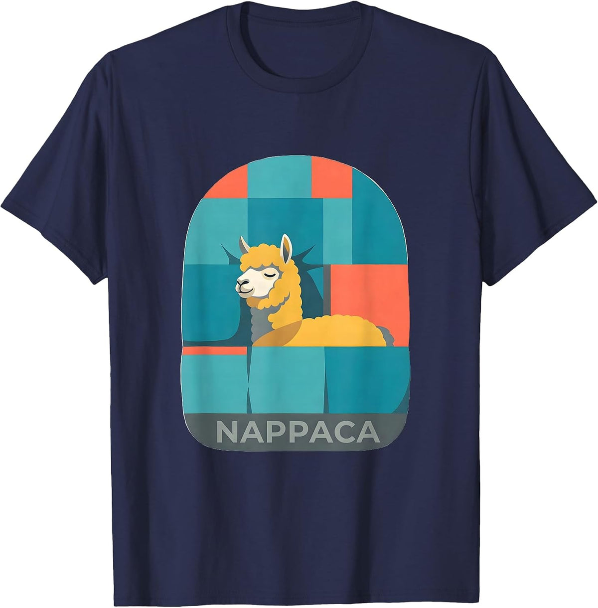Nappaca Official Sleepshirt Cute Sleeping Alpaca Animal T-Shirt - Navy Blue