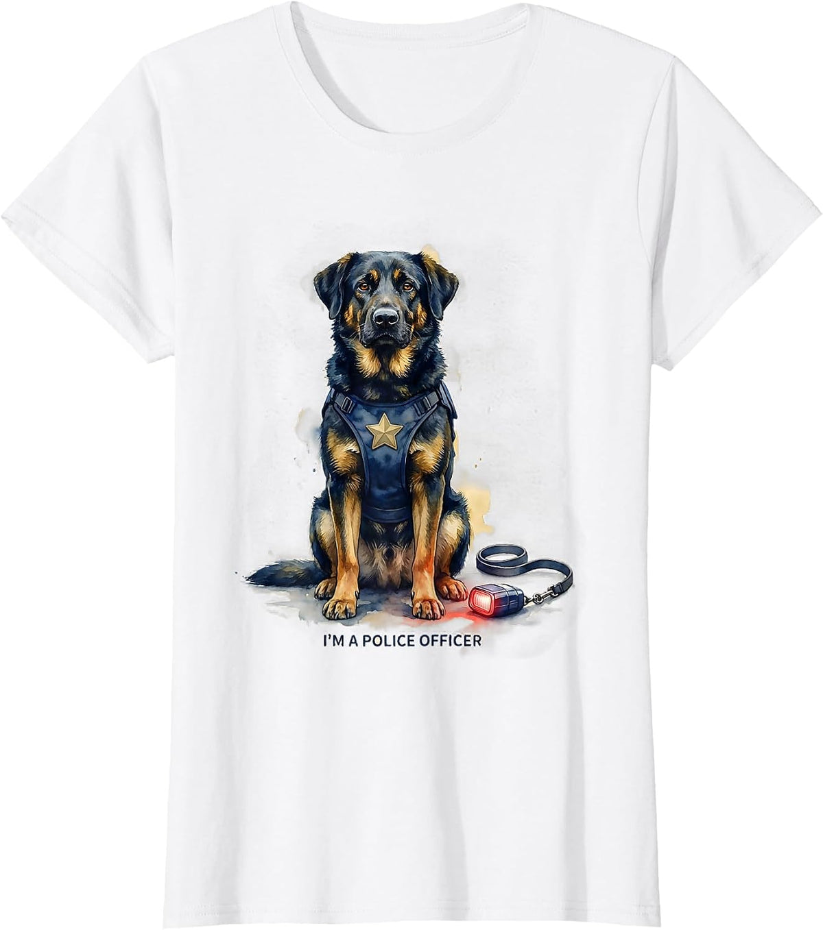 I'm A Police Officer Watercolor Police Costume Kids T-Shirt - White