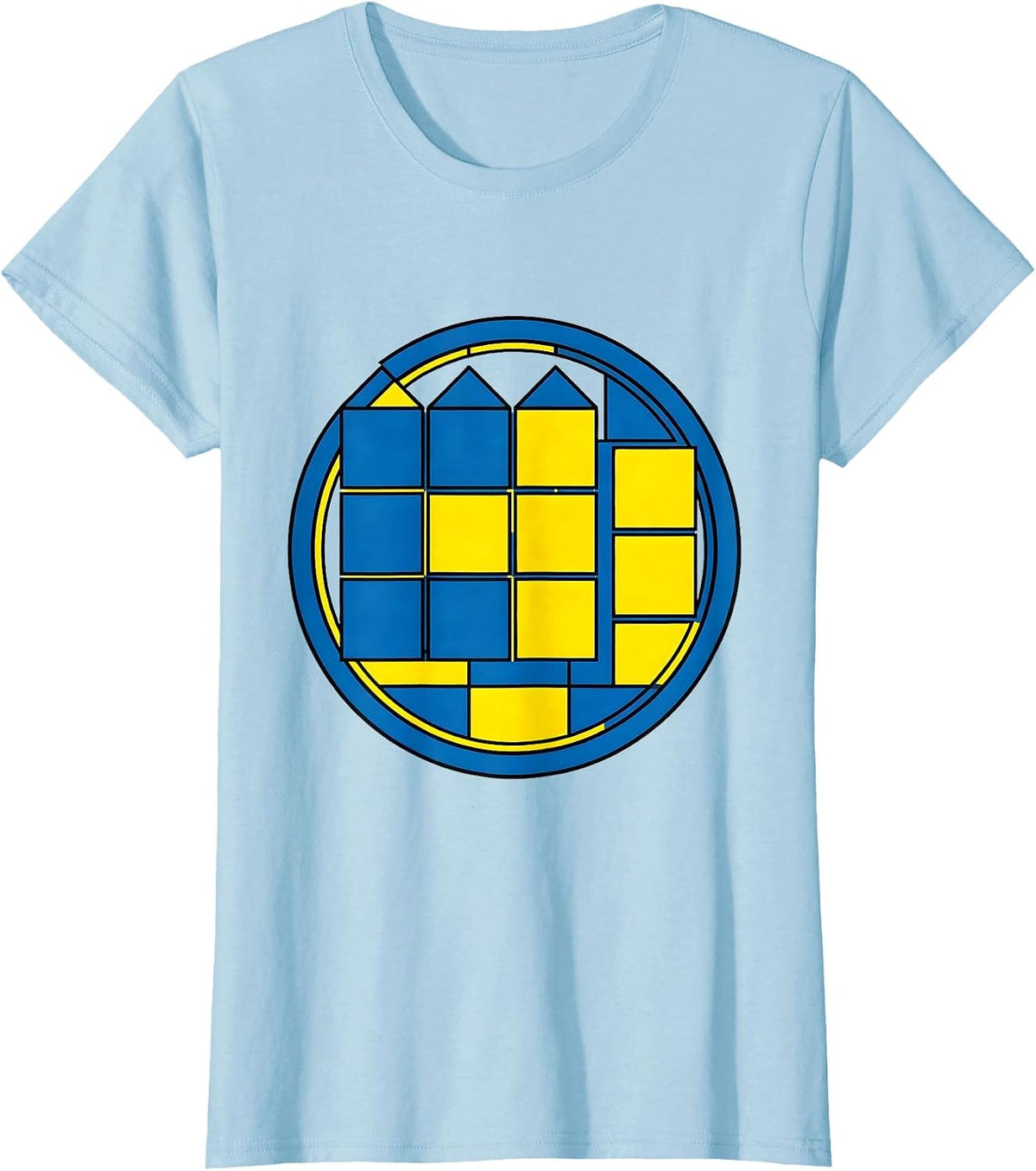 Badge Grid Down Syndrome Awareness Family Support T-Shirt - Baby Blue