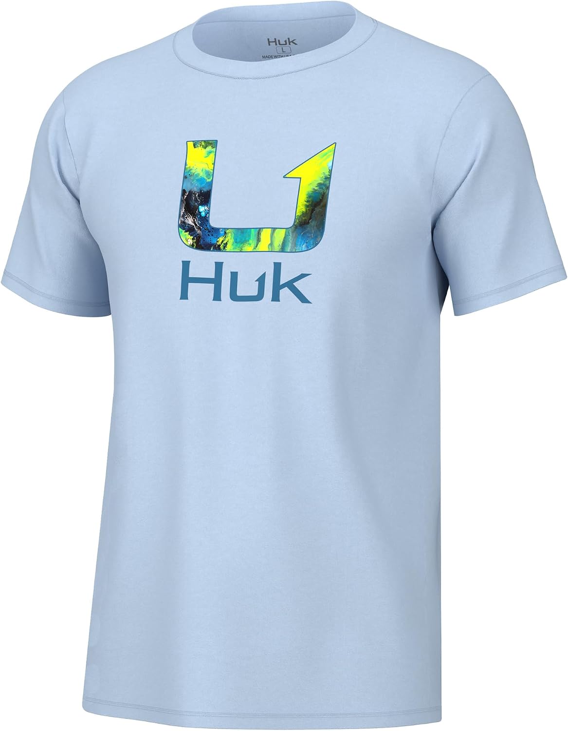 HUK Mens Fishing Graphic Tee, Performance Short Sleeve, Quick-Dry - 3X-Large Mahi Fill - Ice Water