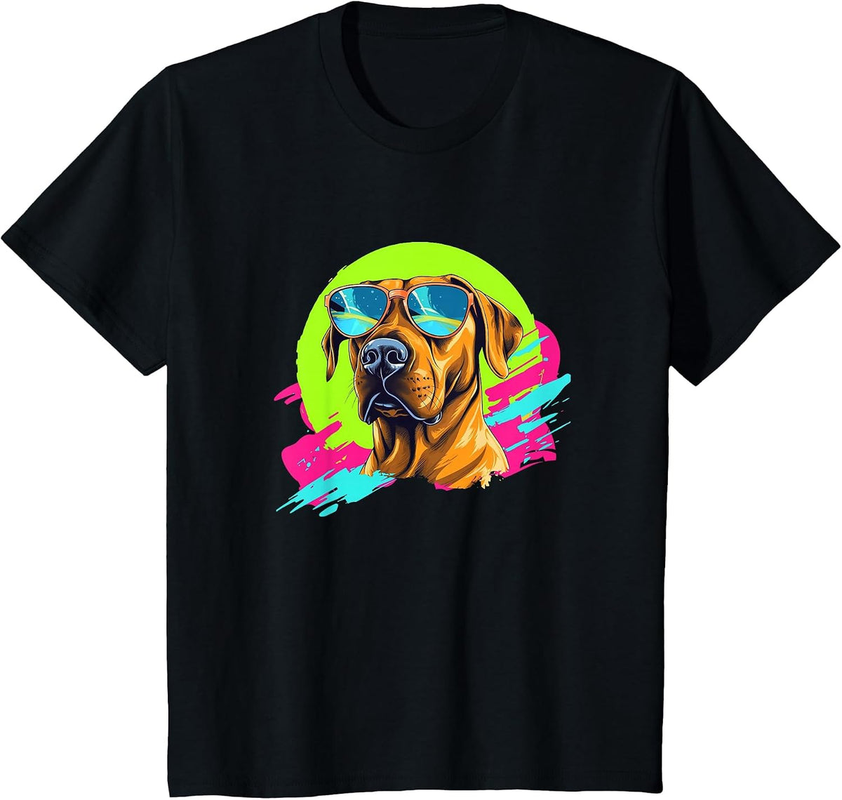 Funny Retro Vintage 80s Rhodesian Ridgeback Ridgie Lover T-Shirt - Black