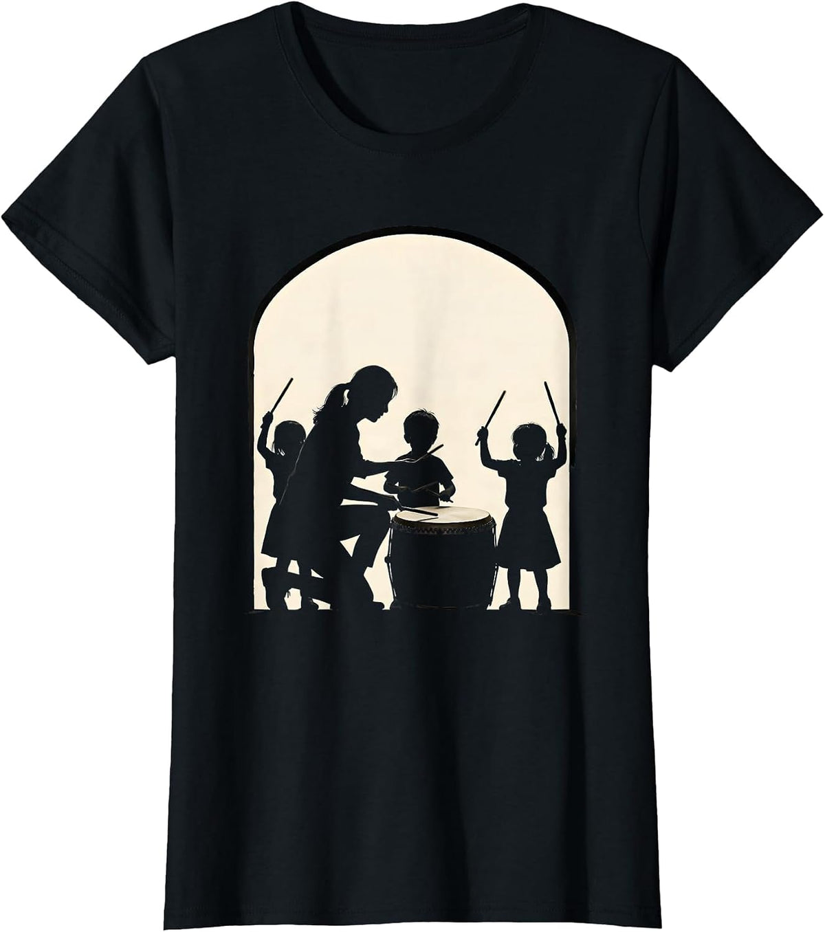Teacher Drum Music Classroom Back To School T-Shirt - Black