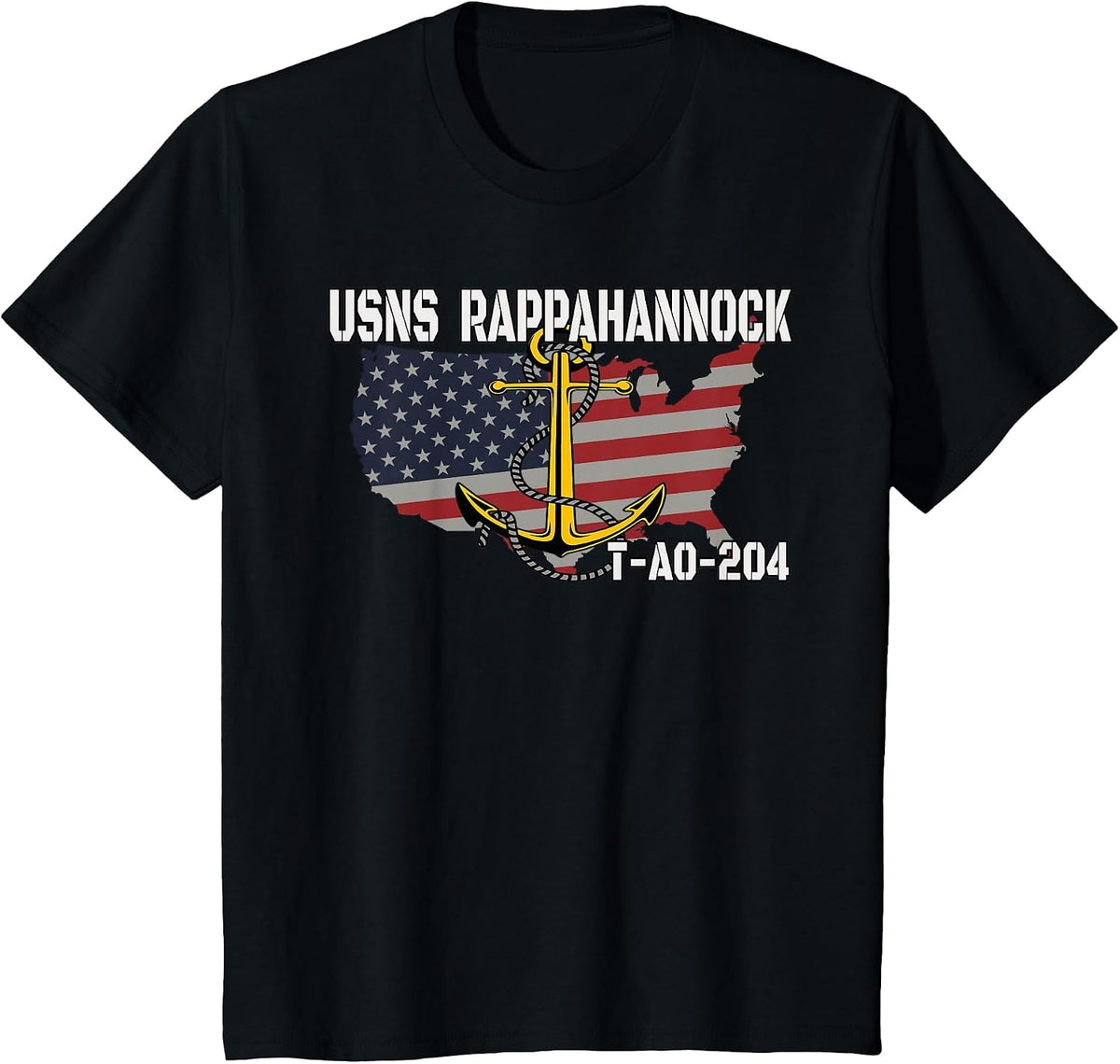 USNS Rappahannock T-AO-204 Replenishment Oiler Ship Veterans T-Shirt - Black