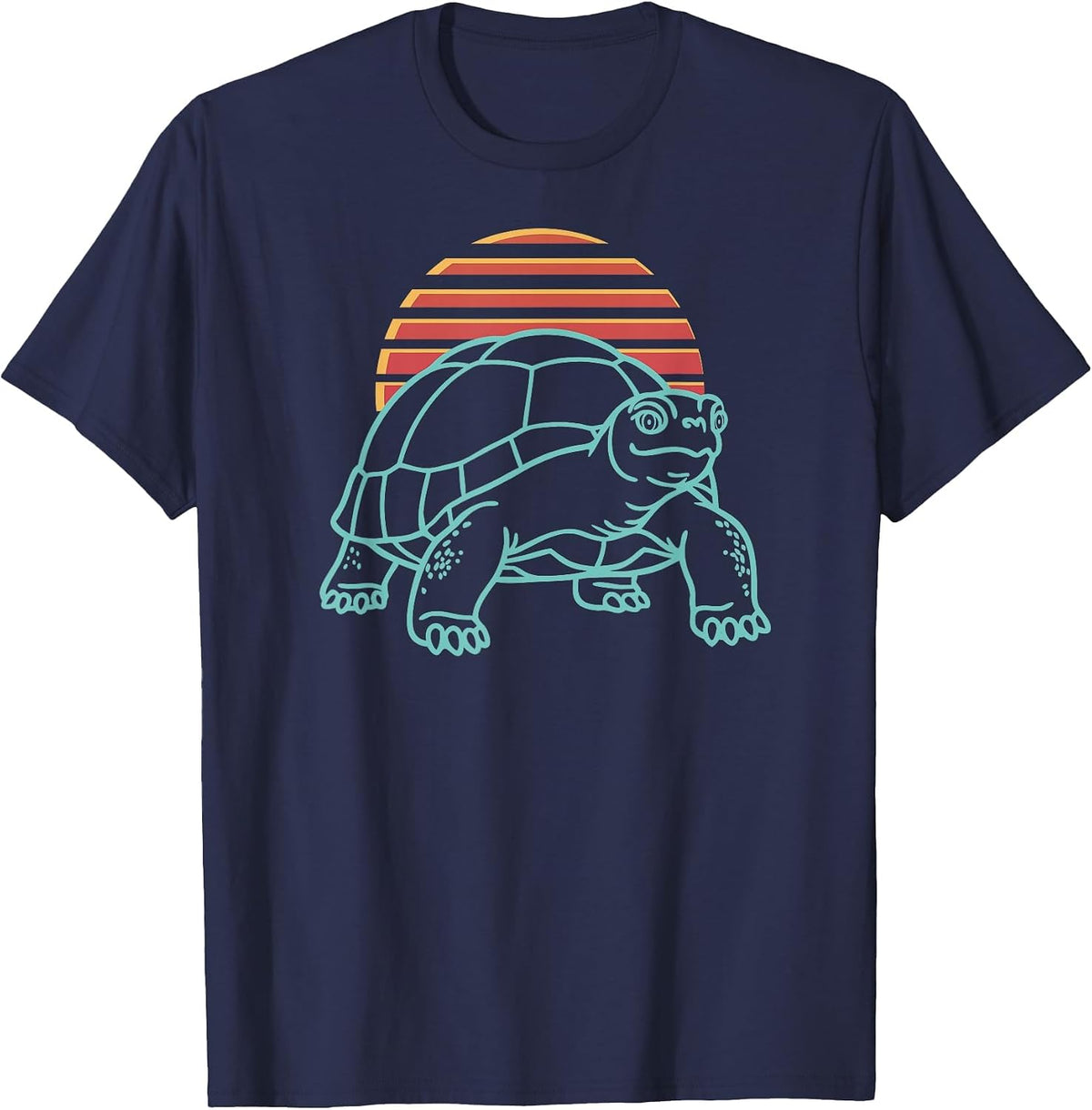 Tortoise Lover Reptile Retro Synthwave 80s T-Shirt - Navy Blue