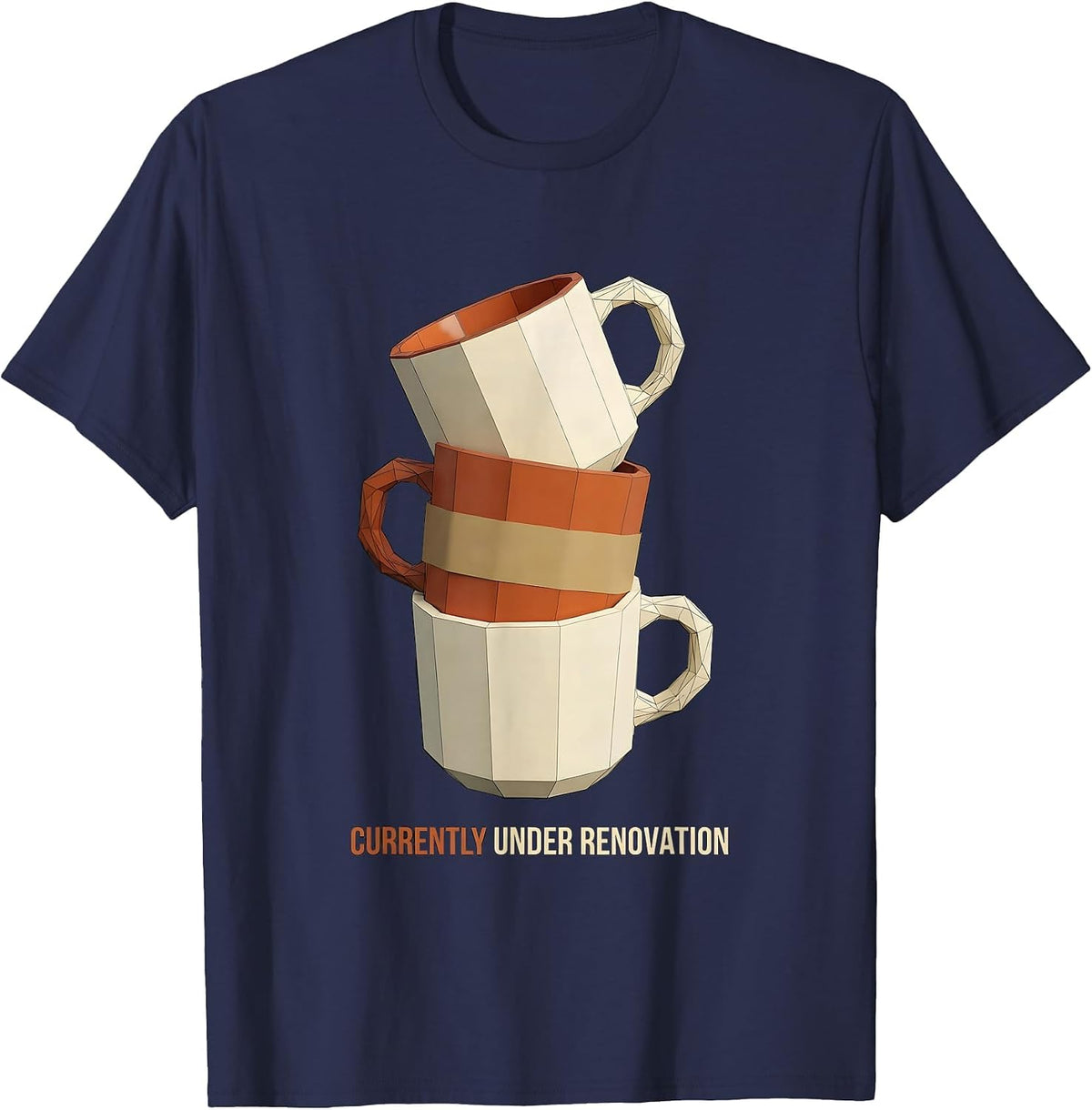 Currently Under Renovation Funny Mental Health Counselor T-Shirt - Navy Blue