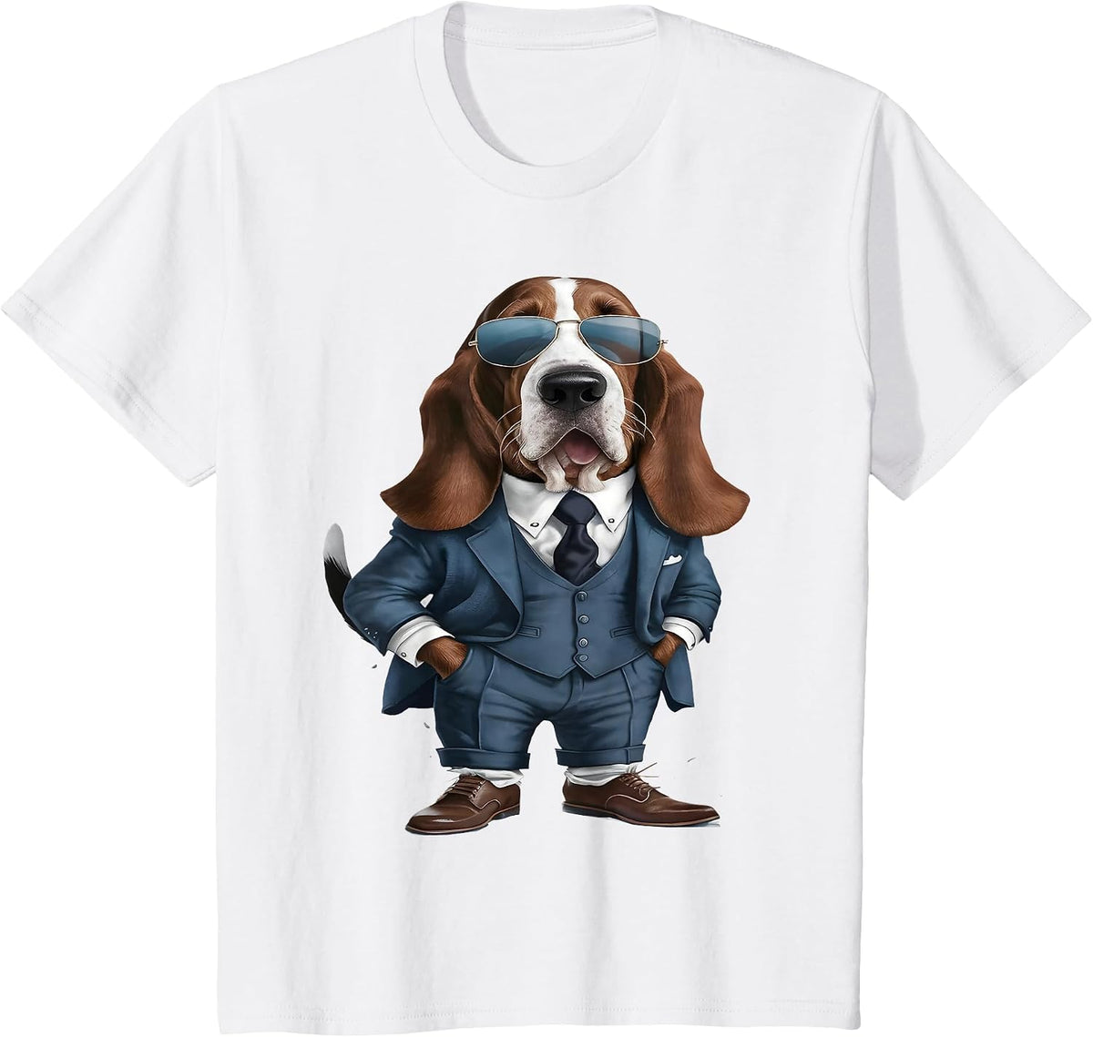 Men Woman Basset Hound Suit Basset Hound T-Shirt - White